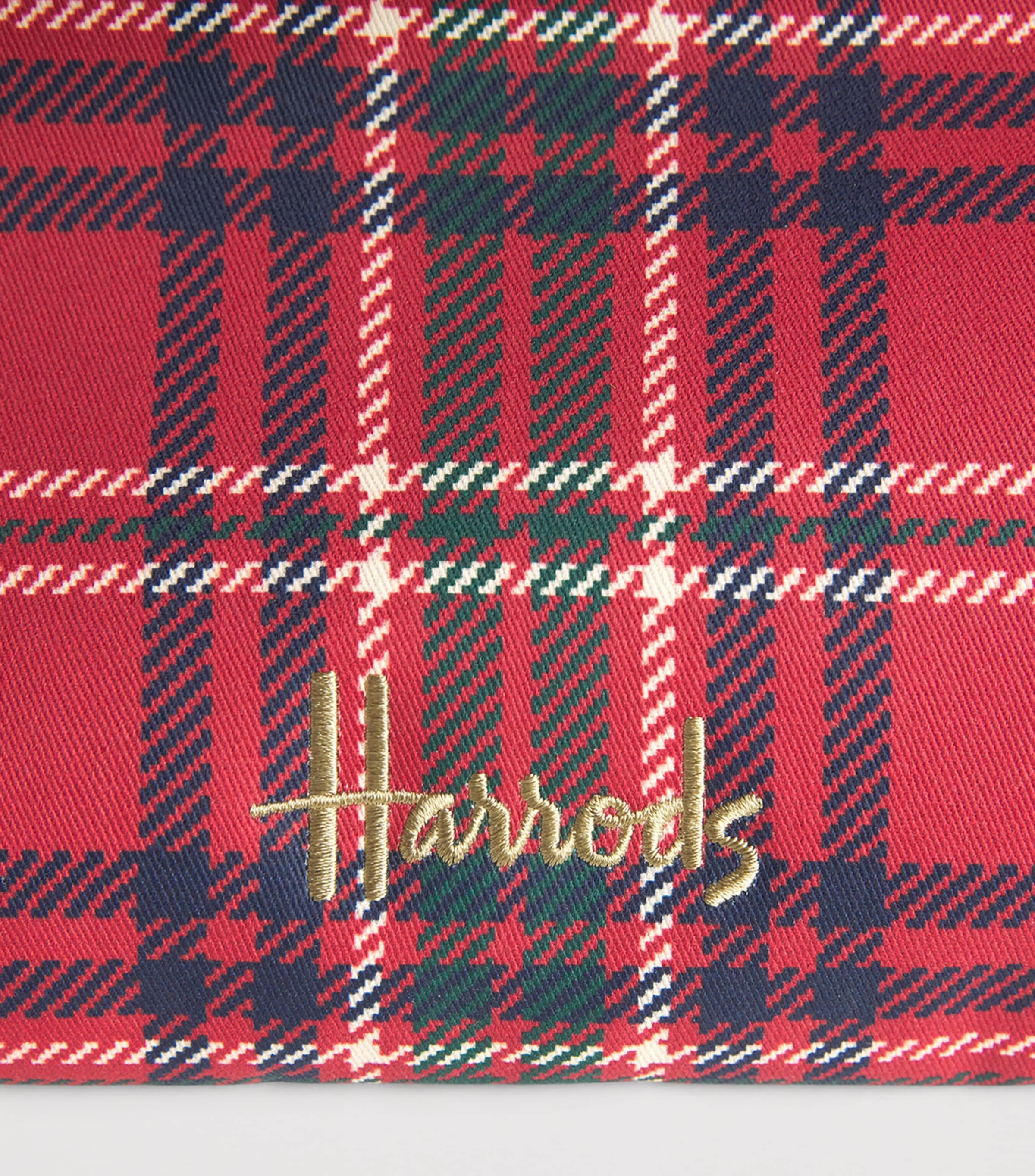 Harrods Tartan Zipped Tote Bag Red Image 6