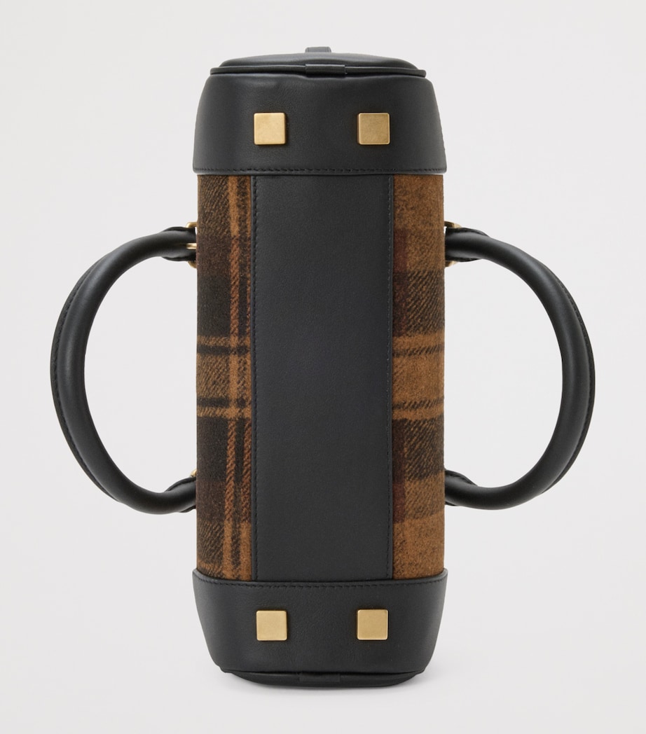 Leather Amazona 23 Top-Handle Bag TAN BLACK Image 6