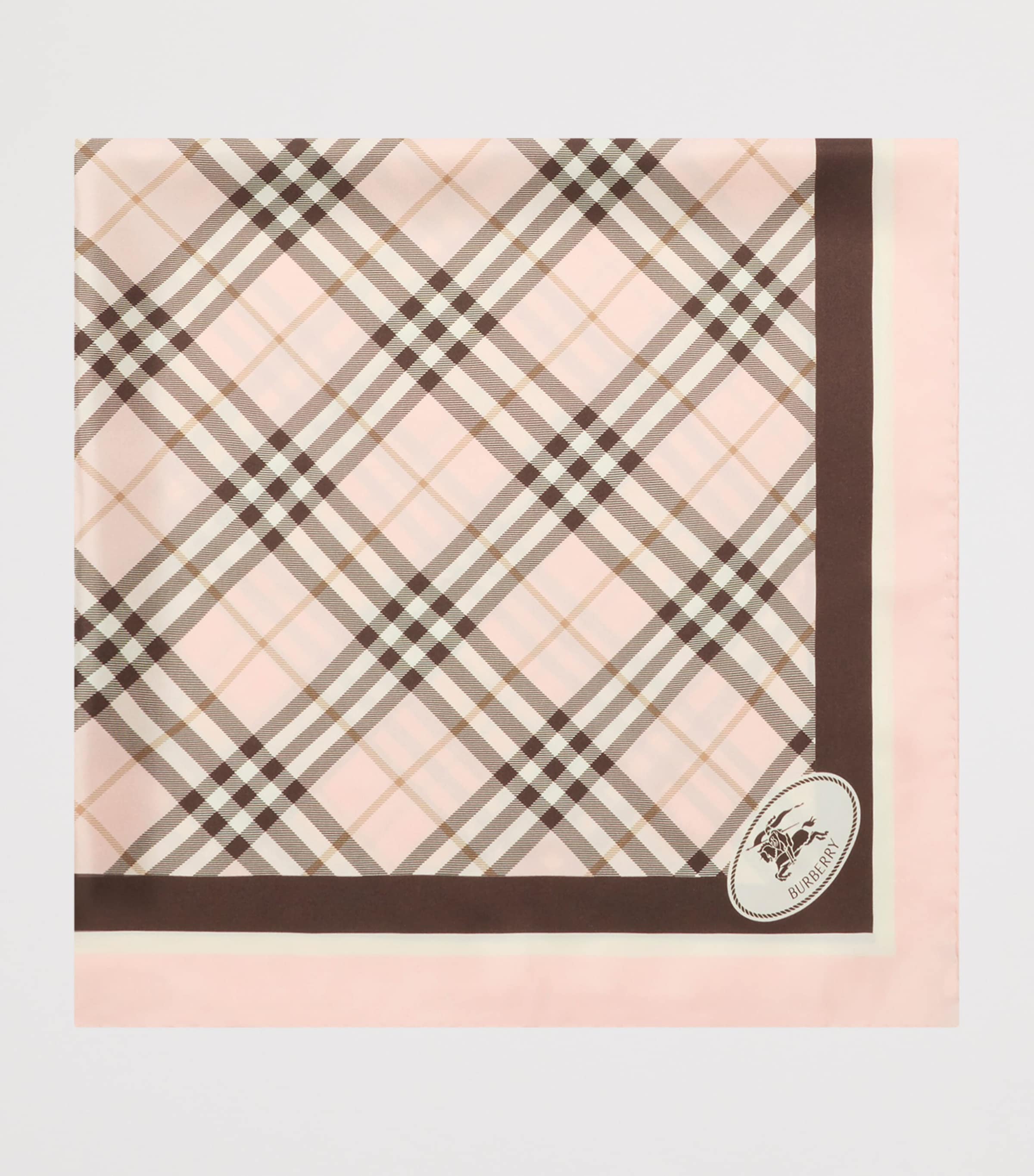 Silk Check Scarf BOW PINK Image 2