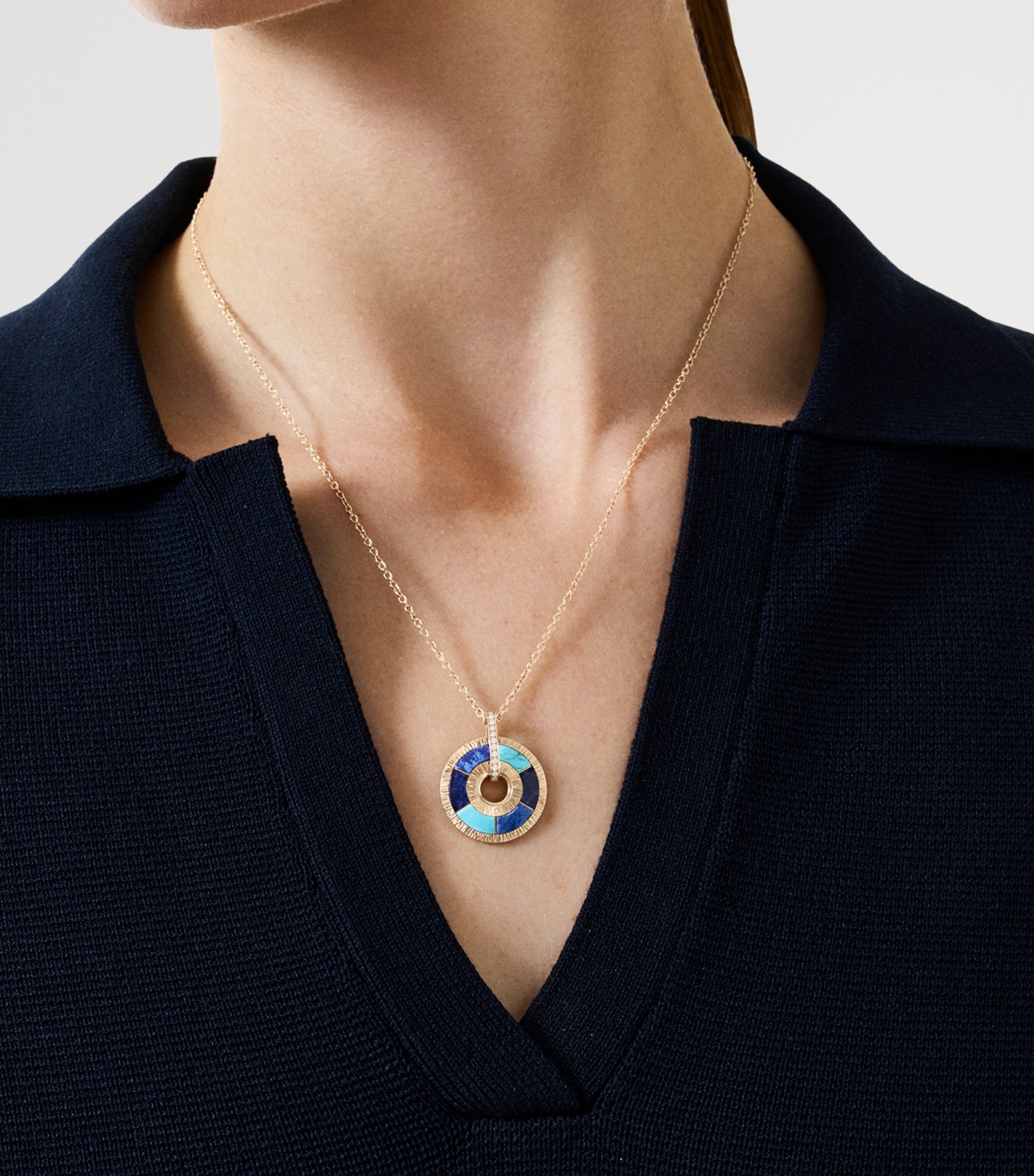Piaget Rose Gold, Diamond, Turquoise, Sodalite and Dumortierite Possession Pendant Necklace Turquoise Image 2