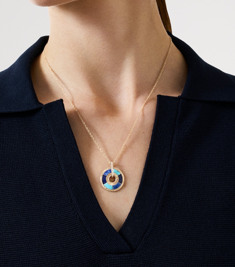 Piaget Rose Gold, Diamond, Turquoise, Sodalite and Dumortierite Possession Pendant Necklace Turquoise Image 2