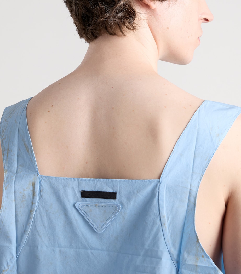 Prada Mens Cotton Square-Neck Top Light Blue Image 6