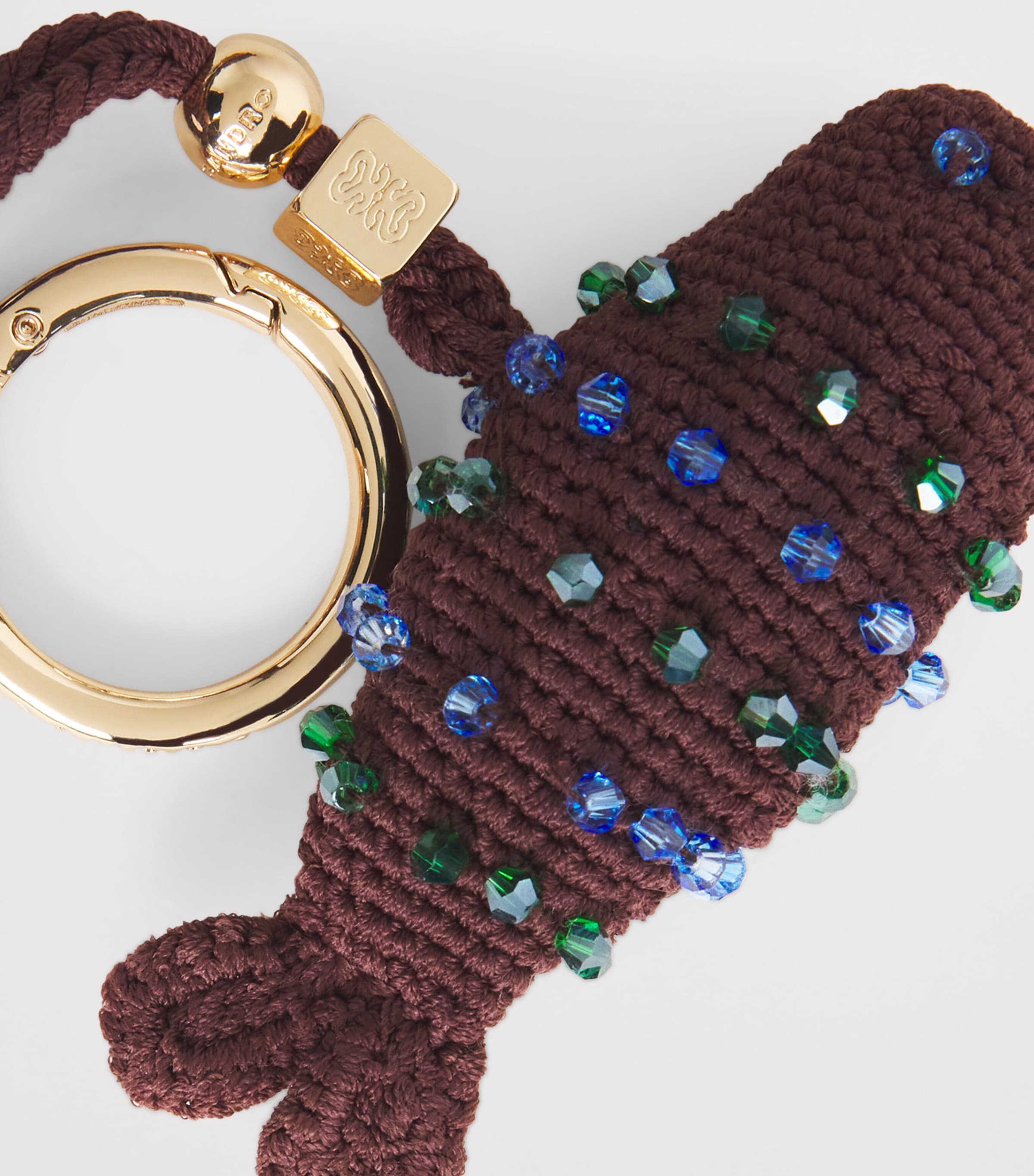 Sandro Paris Crochet Fish Keyring Brown Image 2