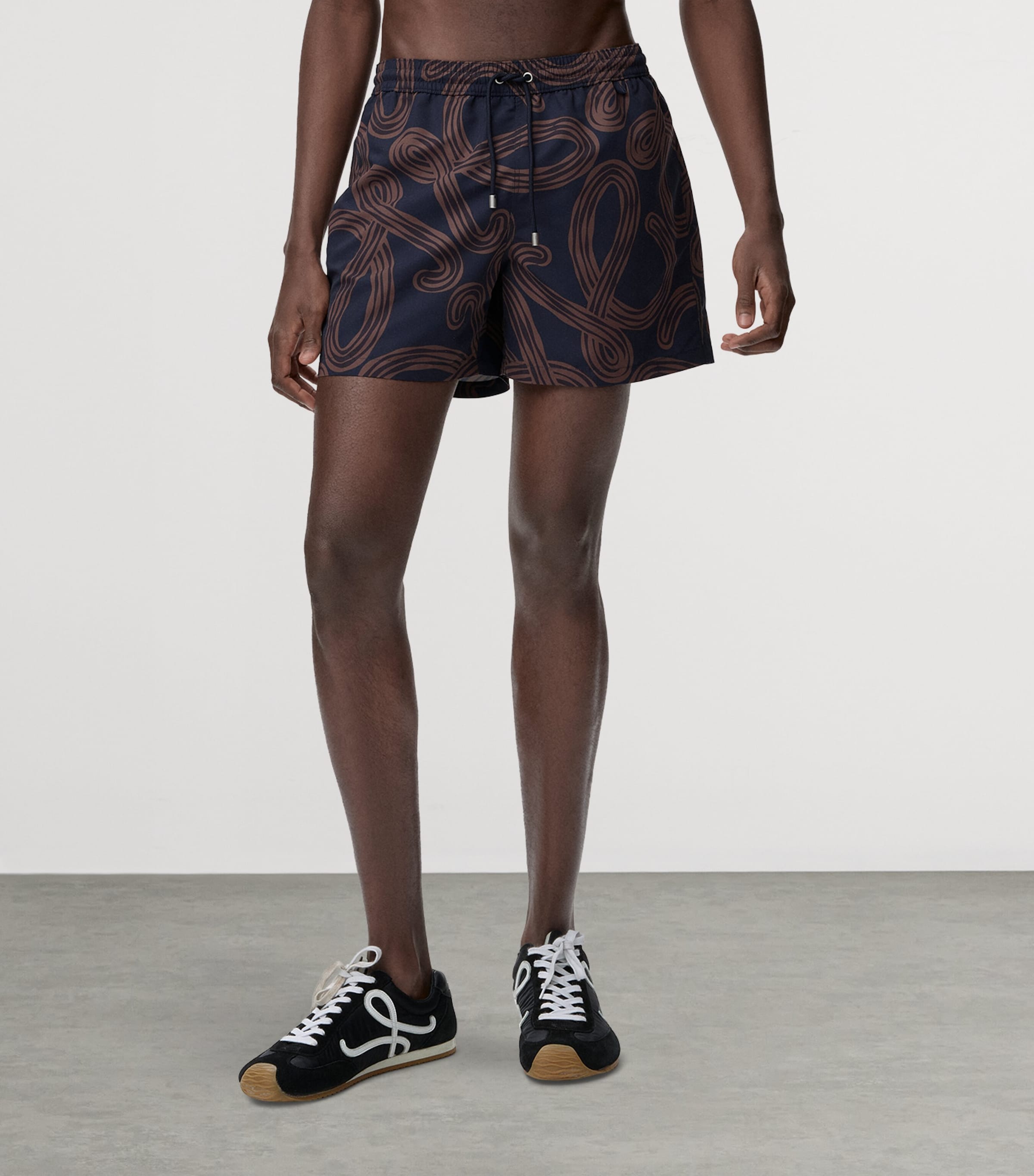 LOEWE Mens x Paula’s Ibiza Anagram Swim Shorts Navy/brown Image 3