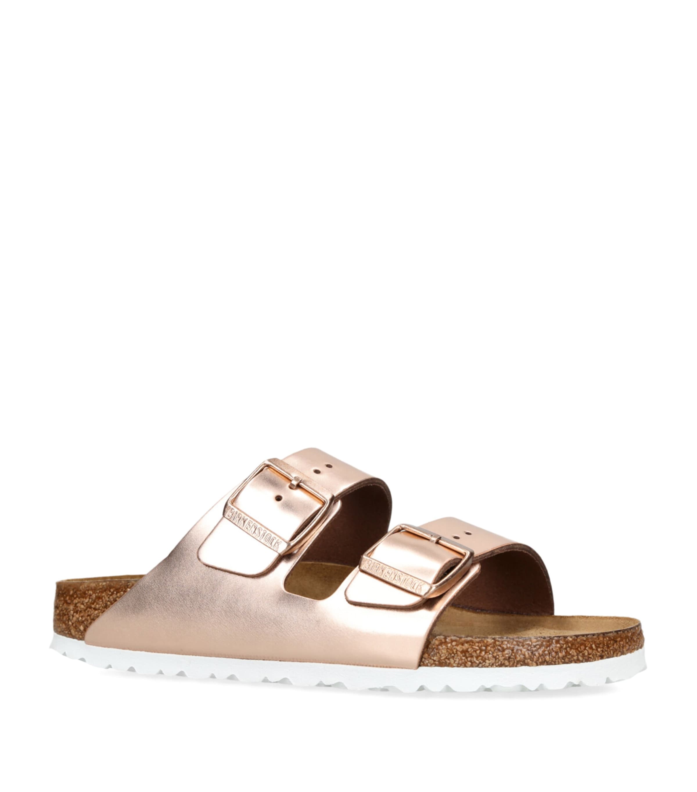 Birkenstock Leather Metallic Arizona Sandals Bronze Image 3