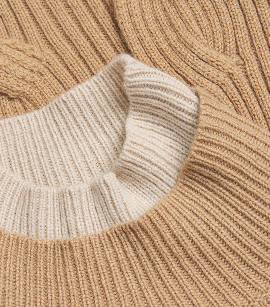 Wool-Cashmere Rib-Knit Sweater CAMEL Image 5