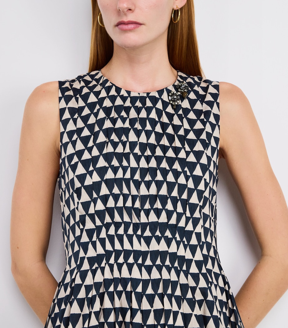 Cotton Voile Printed Midi Dress ULTRAMARINE Image 4