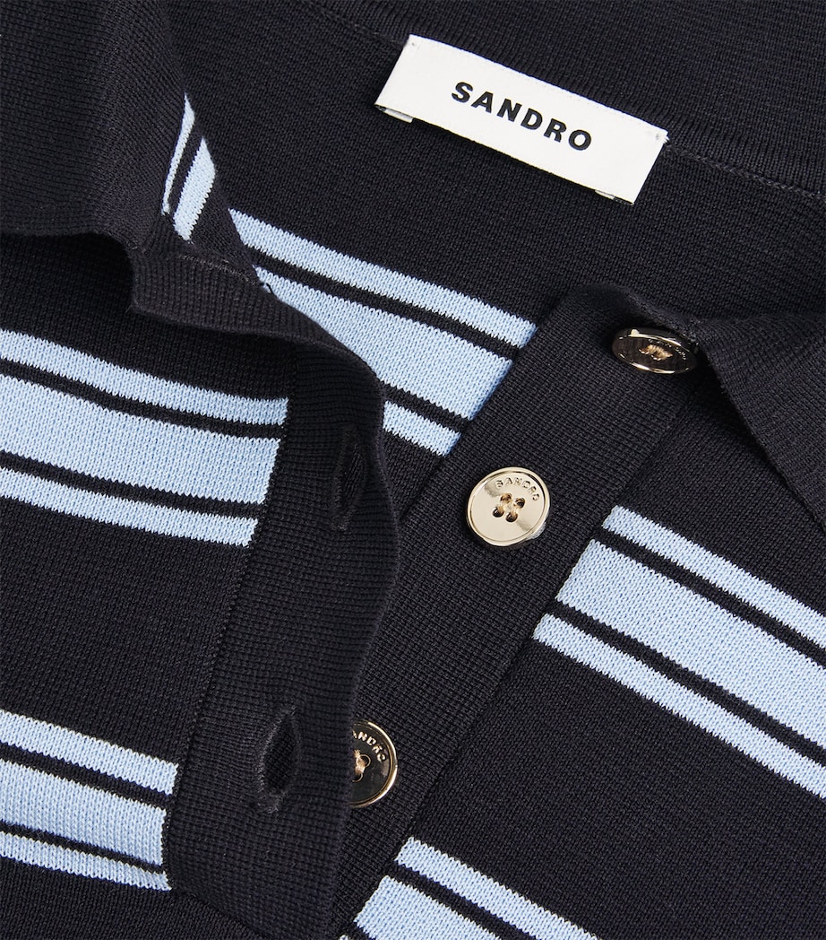 Cotton-Silk-Linen Polo Shirt NAVY BLUE Image 5