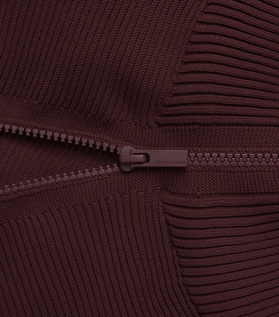 Issey Miyake Womens Knitted KONE KONE Jacket Dark Brown Image 6