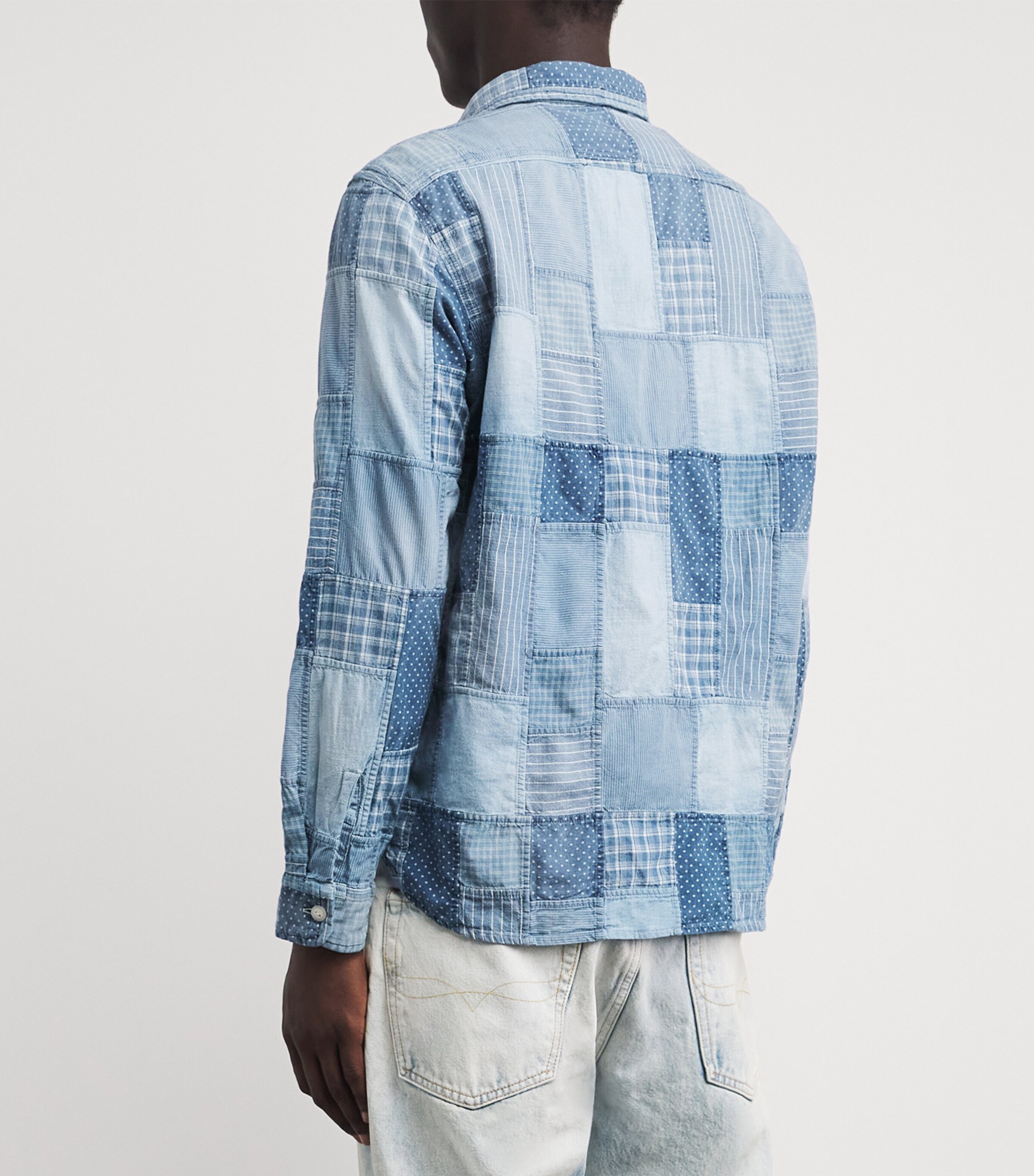 Polo Ralph Lauren Mens Patchwork Denim Shirt Indigo Ptchwork Image 5