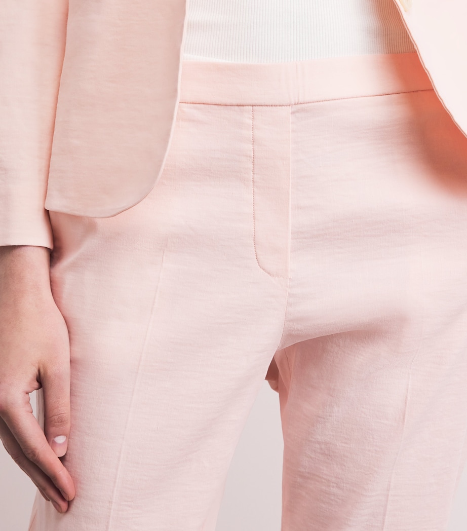 Theory Linen-Blend Straight Chinos Xke Warm Pink Image 3
