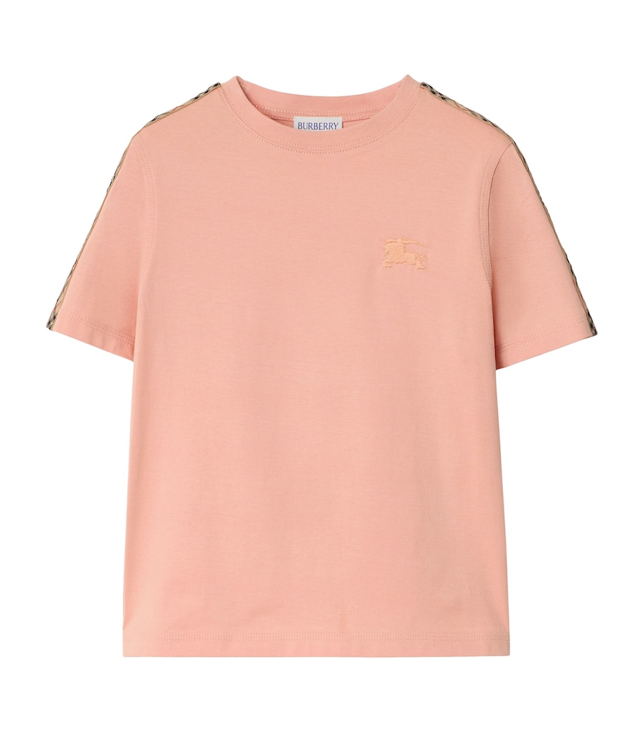 Cotton Check-Trim T-Shirt (3-12 Years) SLIPPER PINK Image 1