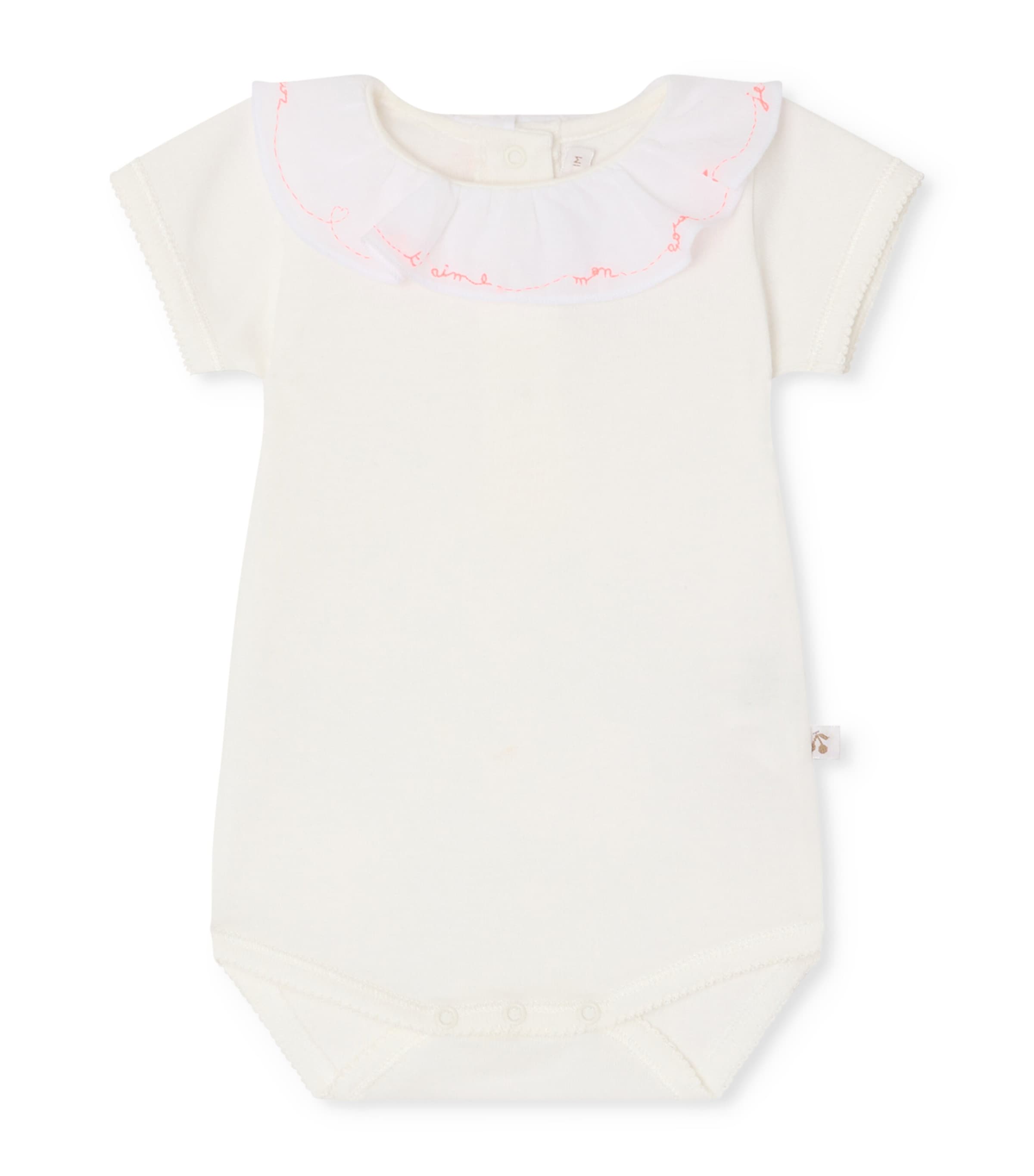 Bonpoint Organic Cotton June Bodysuit (1-18 Months) Blanc Lait Image 1