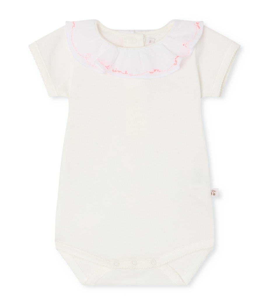 Bonpoint Organic Cotton June Bodysuit (1-18 Months) Blanc Lait Image 1
