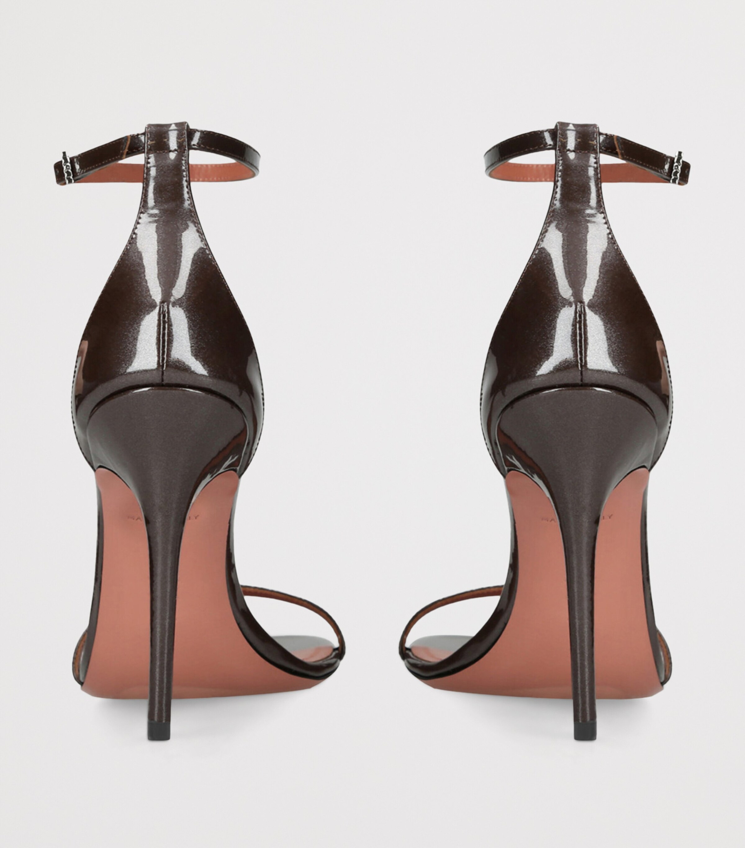 Patent Leather Barbara Heeled Sandals 105 BROWN Image 2