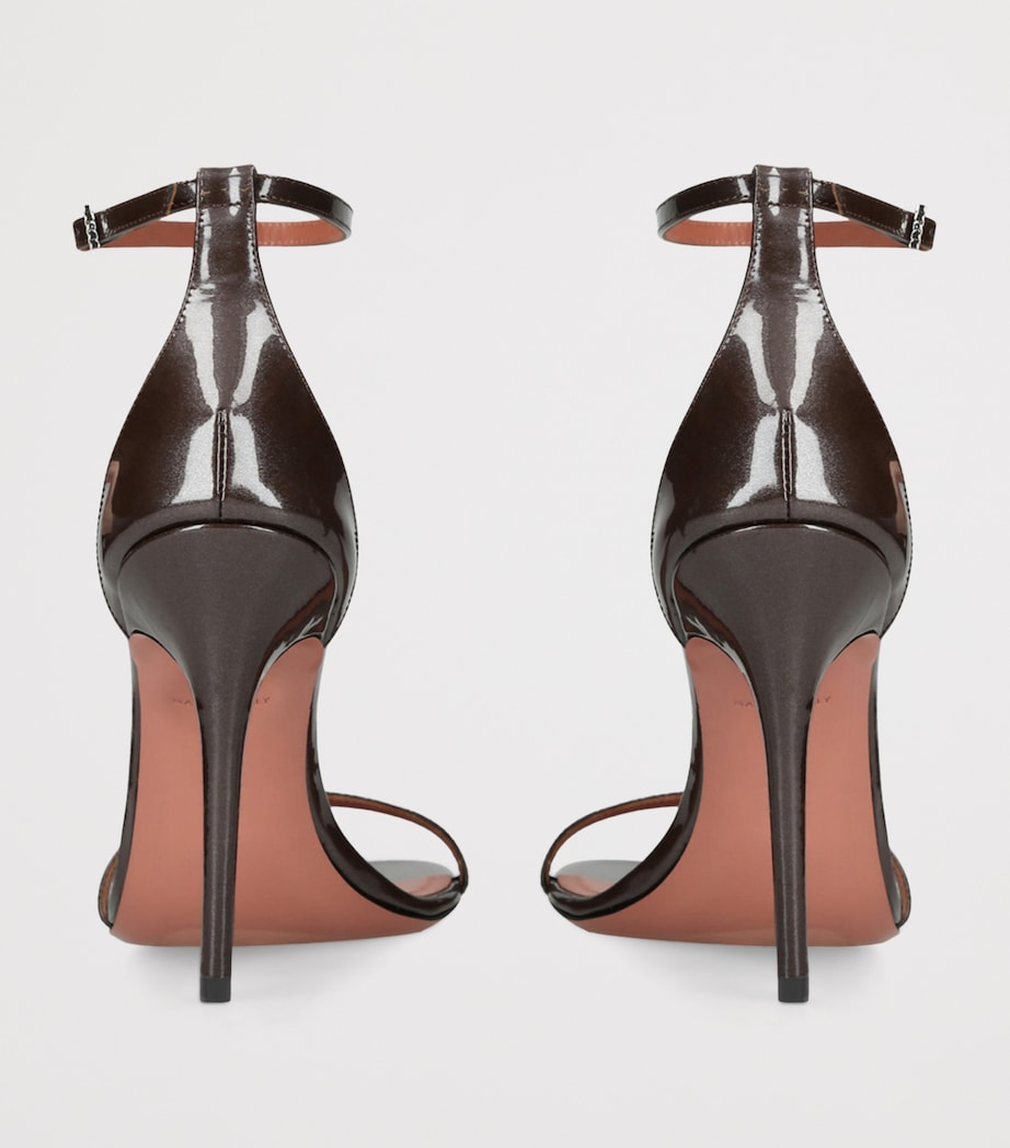 Patent Leather Barbara Heeled Sandals 105 BROWN Image 2