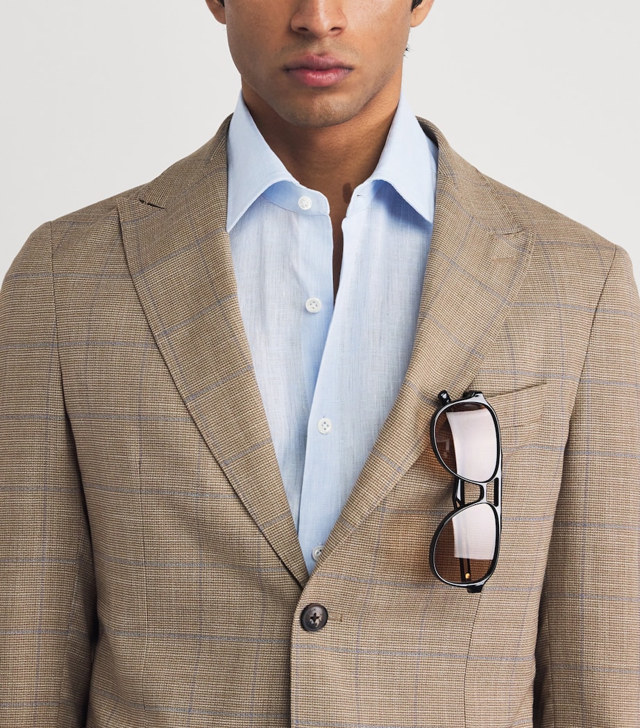 Pal Zileri Mens Linen Shirt Light Blue Image 3