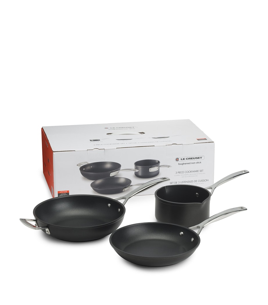Toughened Non-Stick Pan (Set Of 3) BLACK Image 6