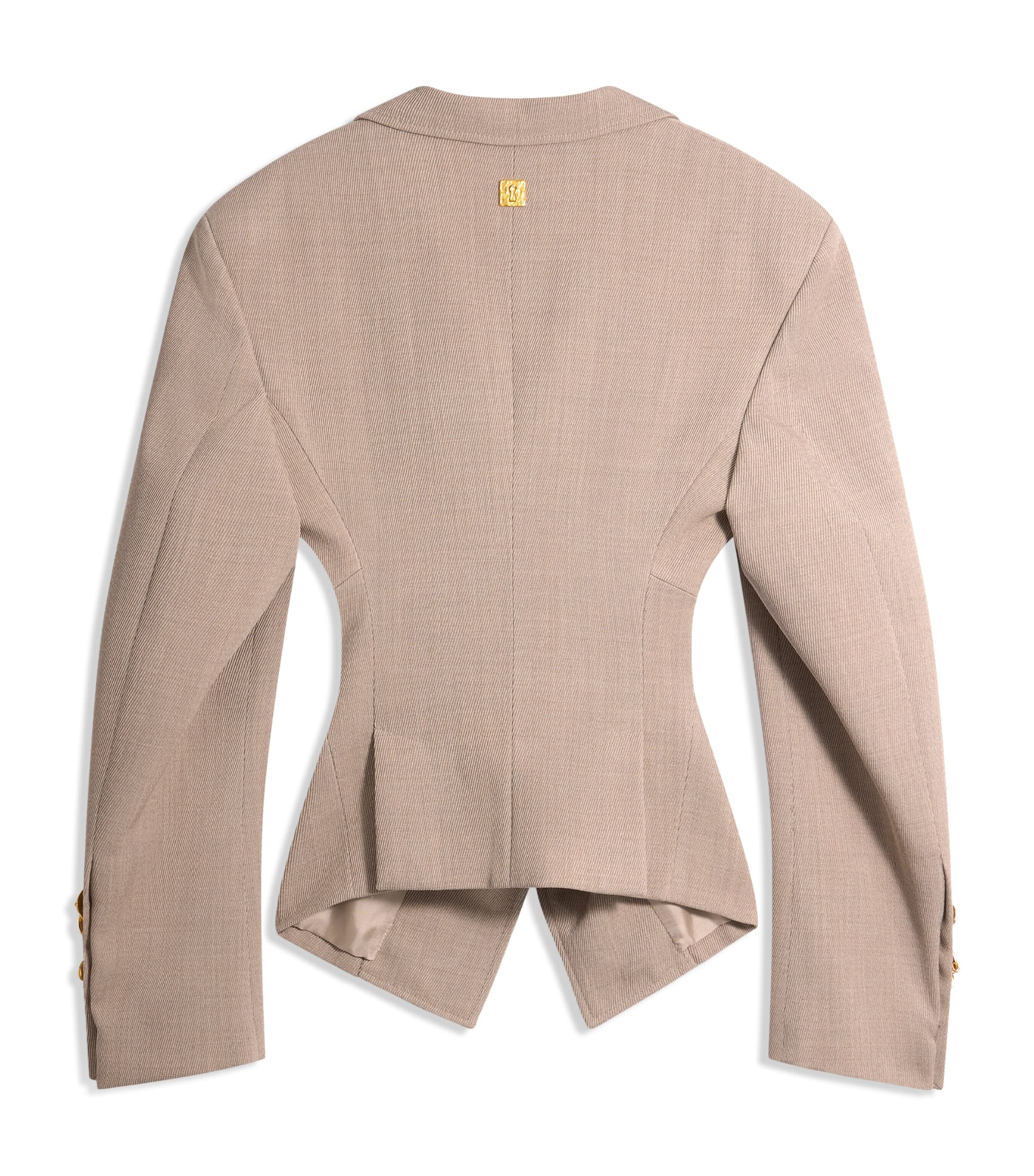 Virgin Wool Cinched Blazer 113 SAND Image 6