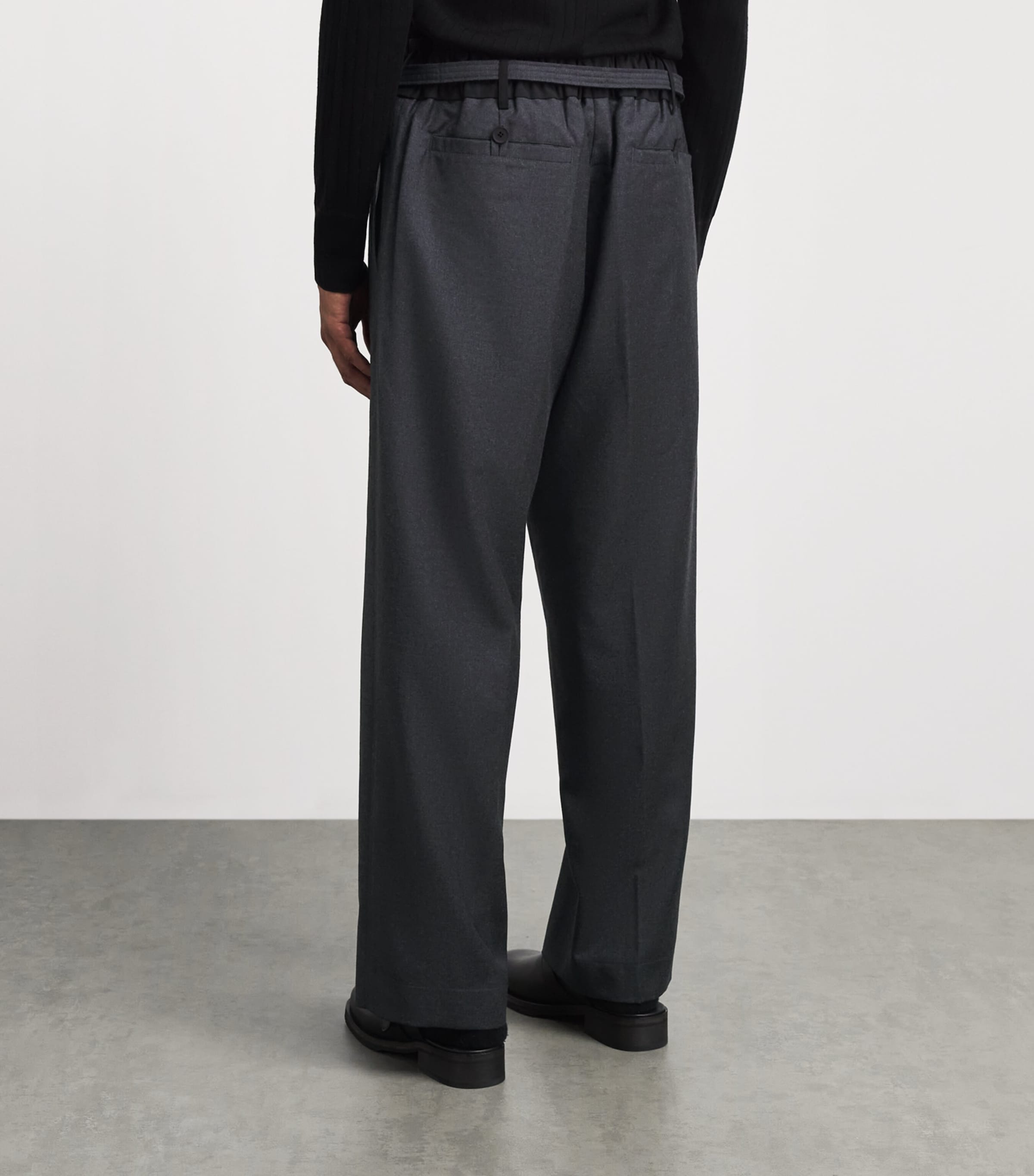 Craig Green Mens Wool Lace Wide-Leg Trousers Grey Image 5