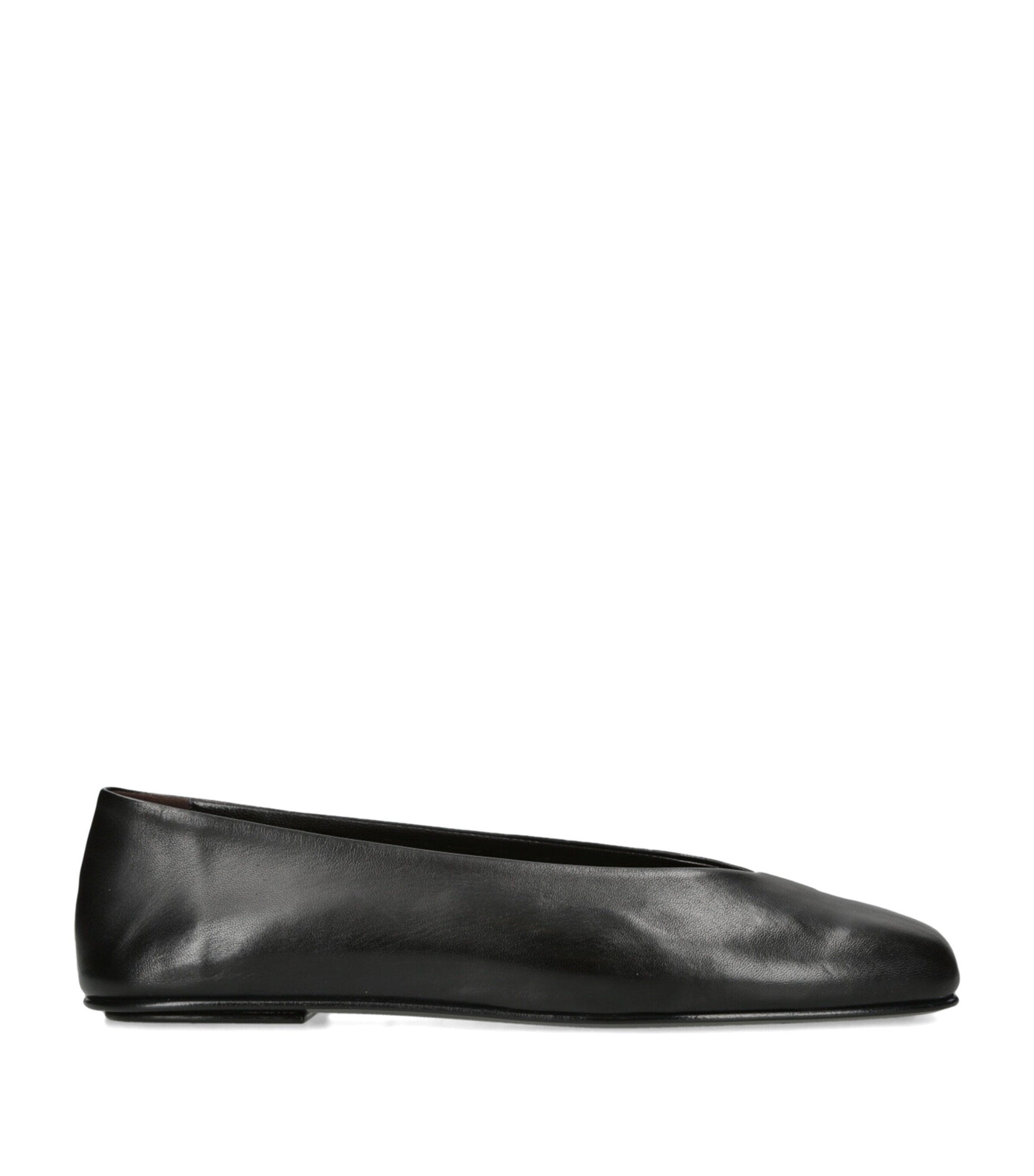 The Row Black Eva Two Nappa Leather Ballet Flats | Harrods US