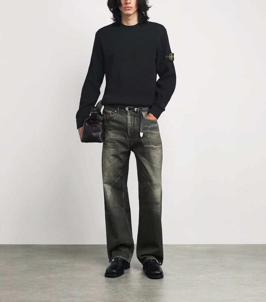 Cotton Waffle-Knit Sweater V0029 Image 2