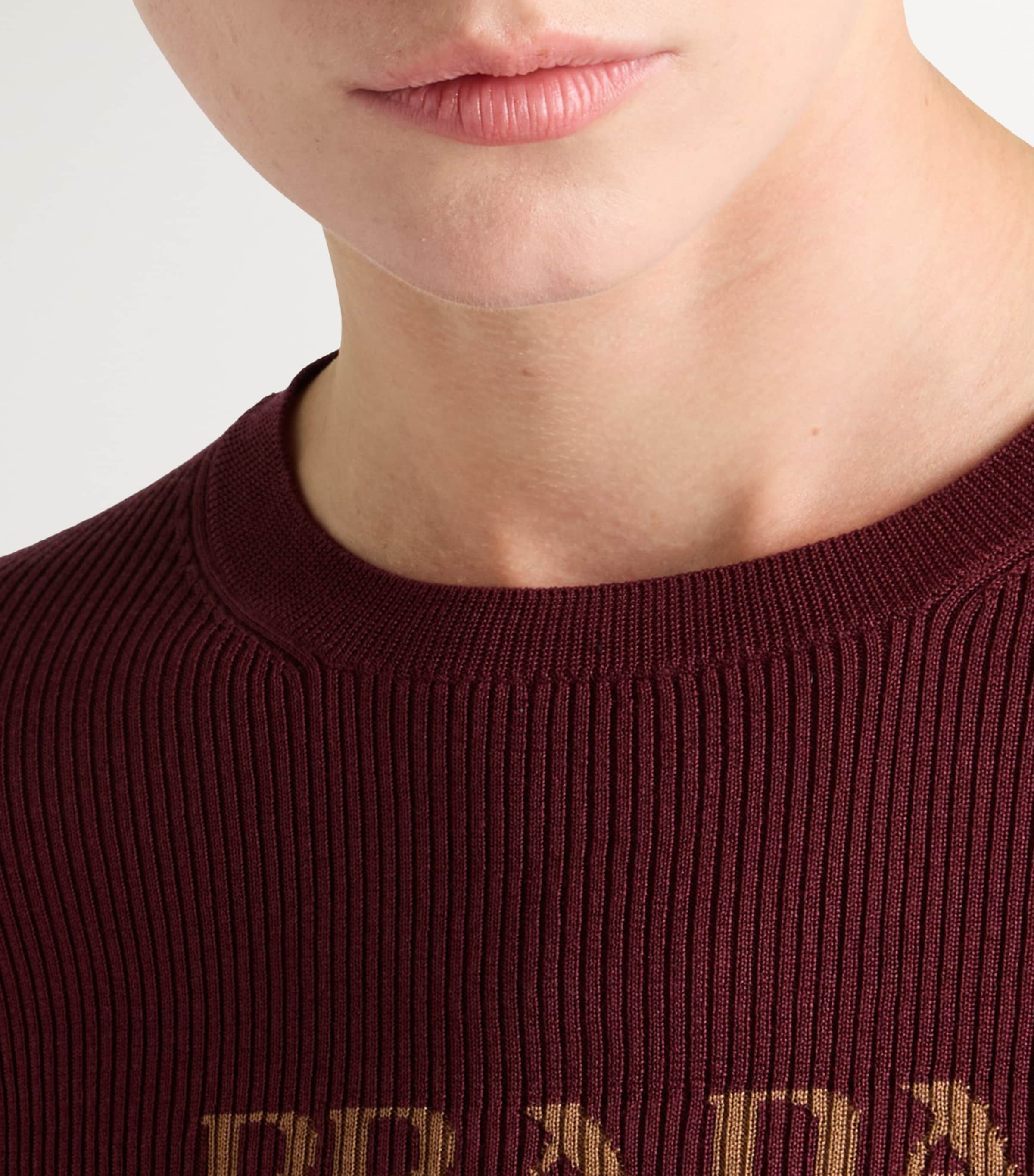 Silk Cropped Logo Sweater F0399 Image 5