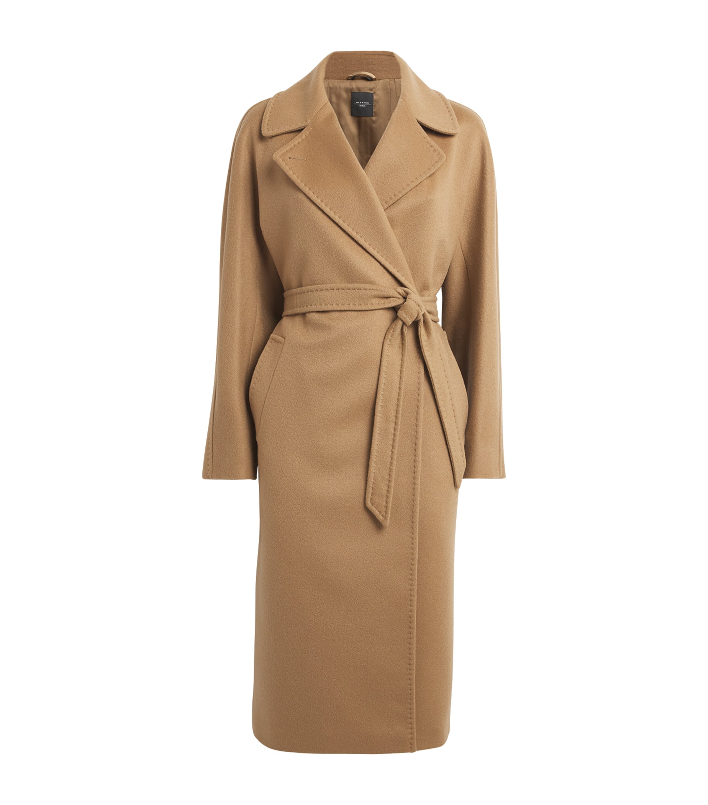 Shop Weekend Max Mara Cashmere Wrap Coat In Beige