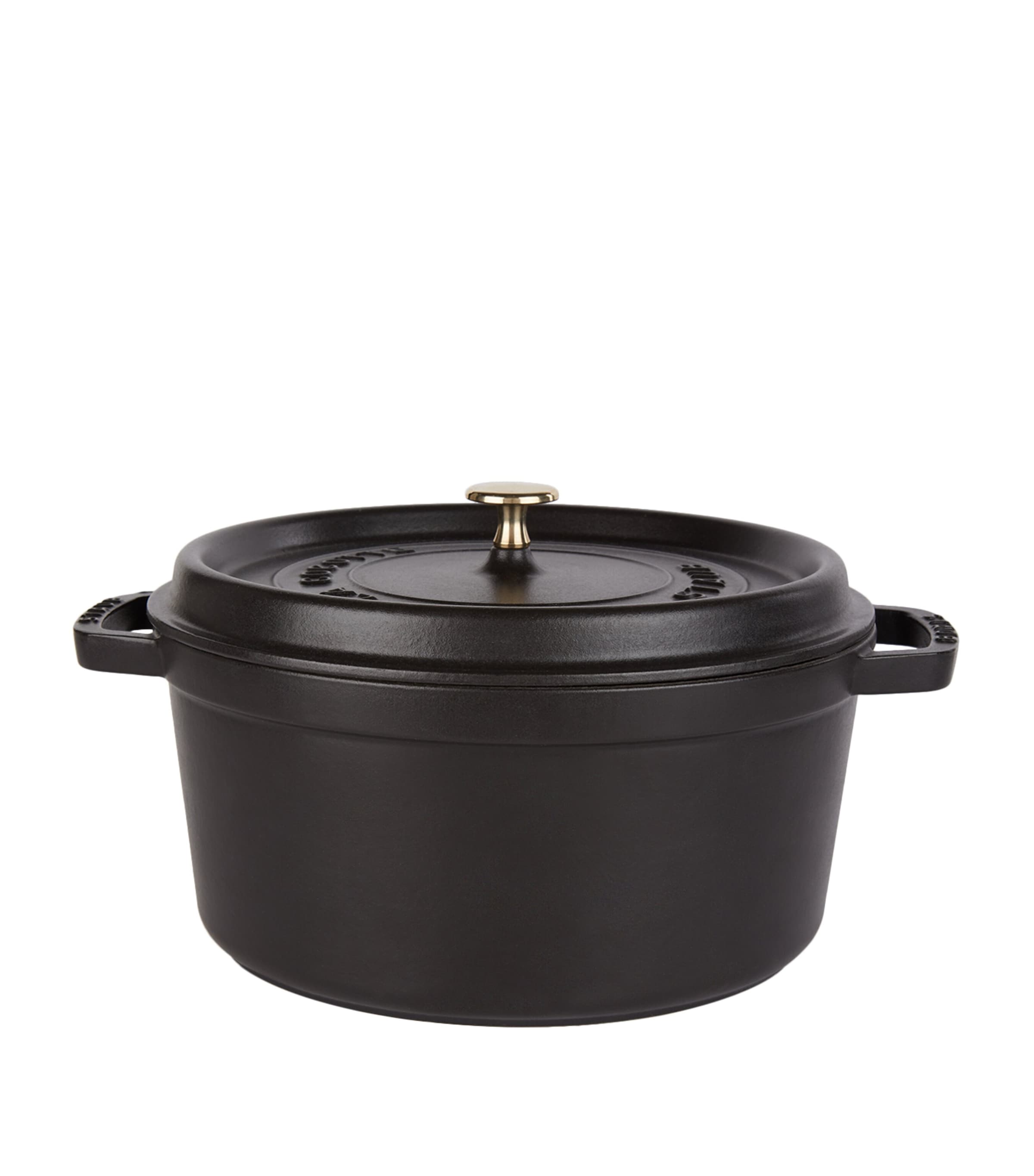 Staub Black Round Cocotte In Black