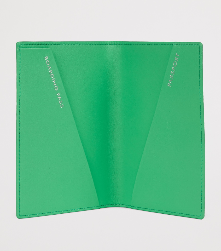 Smythson Leather Harlequin Panama Passport Cover Flamingo Mix Image 2