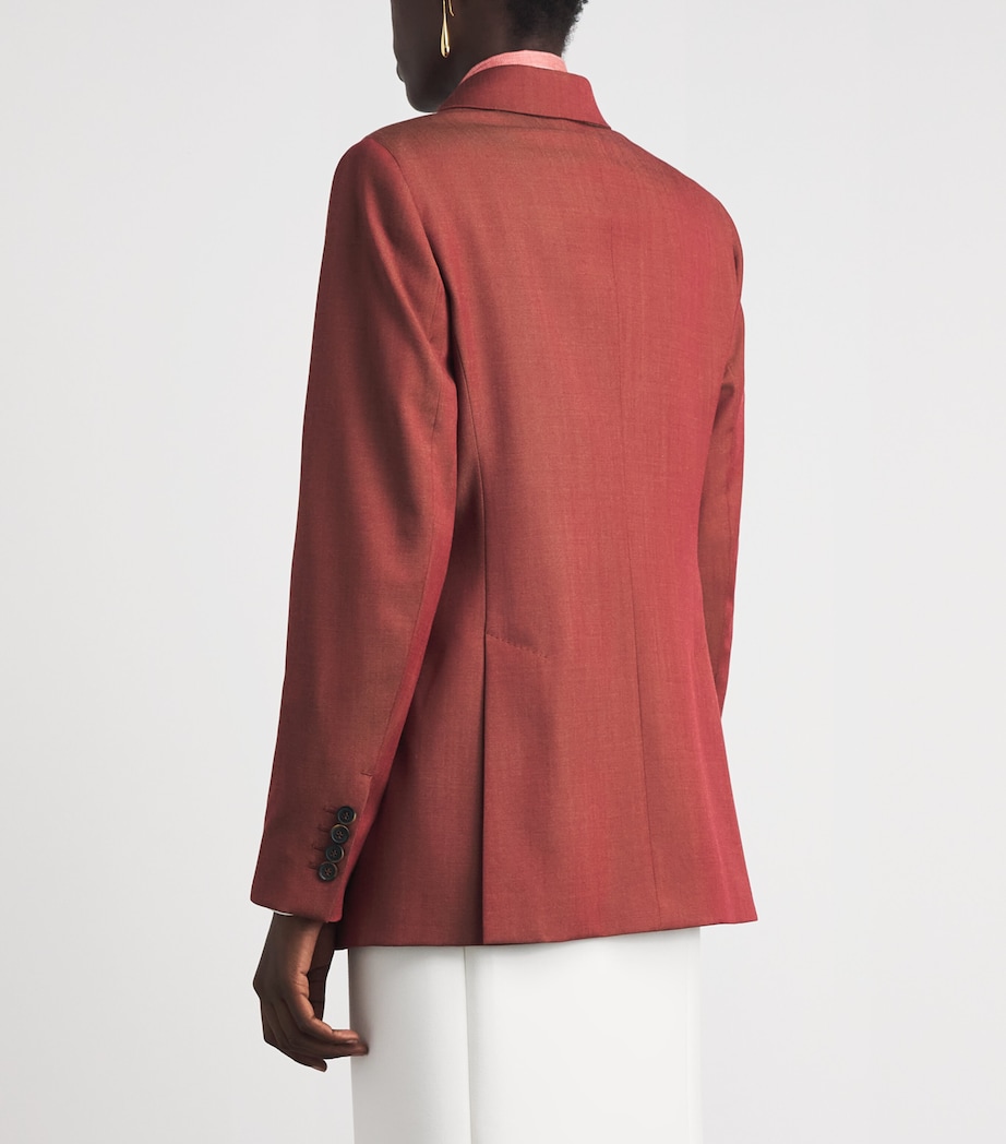 Max Mara Womens Virgin Wool Blazer Red Image 5