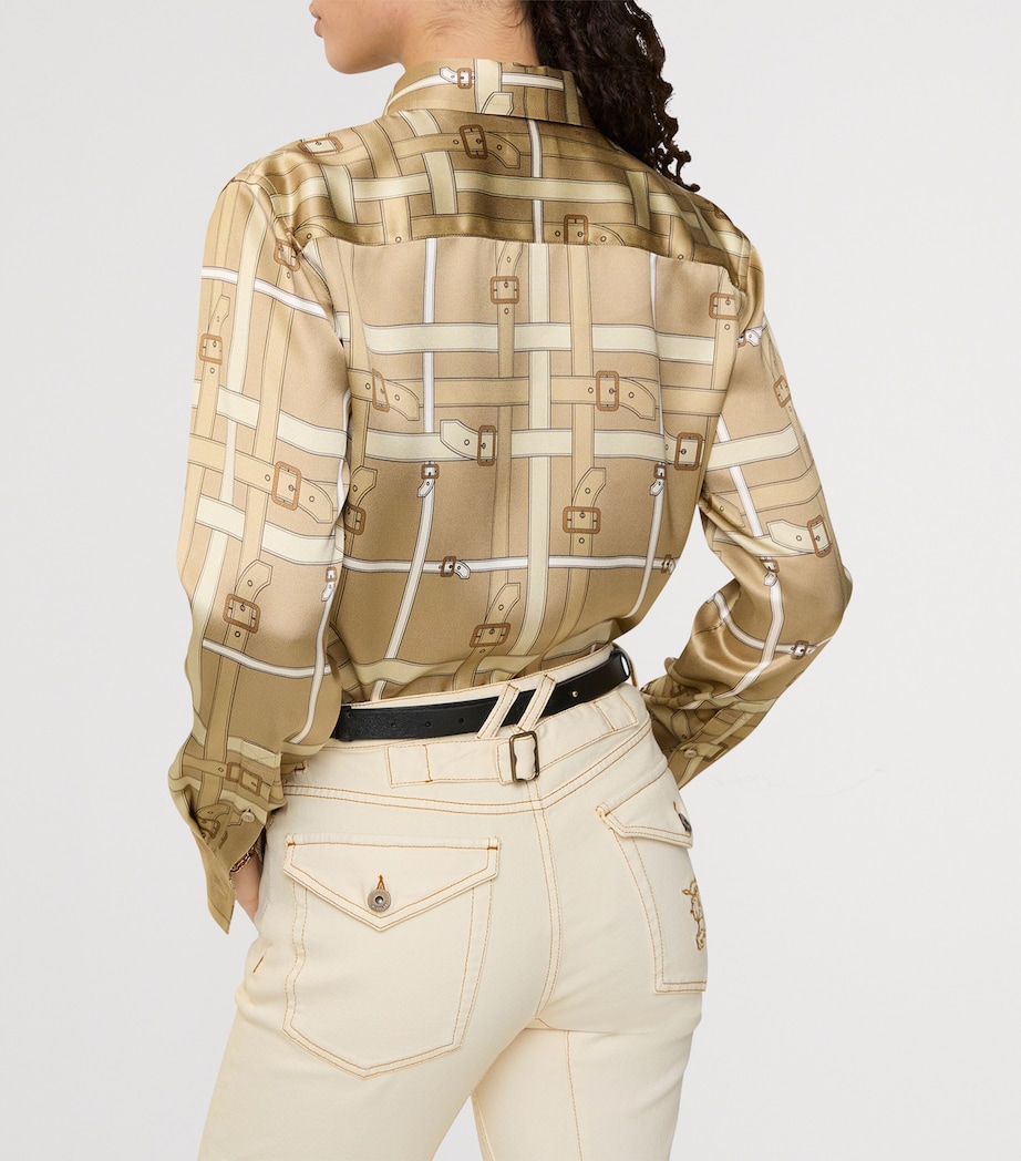 Satin Belt Check Shirt FINCH BEIGE Image 3