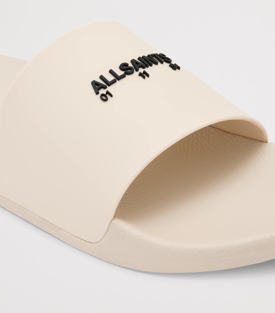 AllSaints Rubber Date Slides Chalk White Image 5
