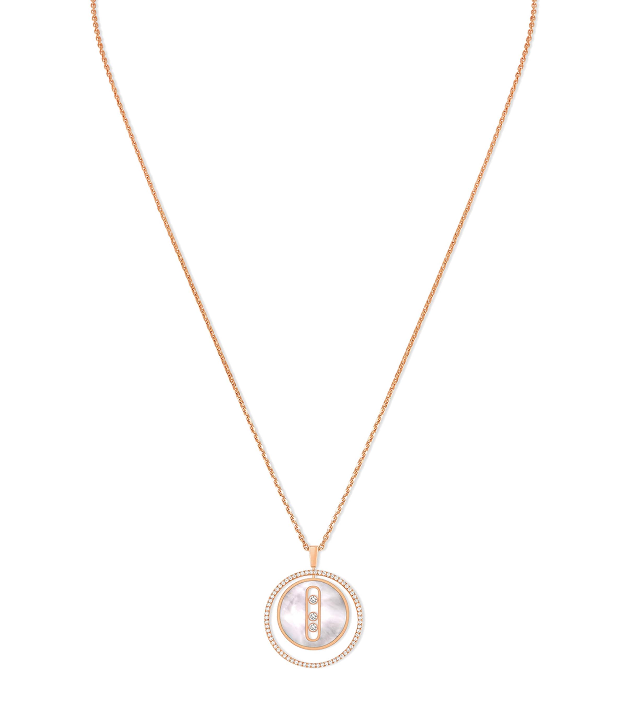 Rose Gold, Diamond and Mother-of-Pearl Lucky Move Necklace PINK GOLD Image 1