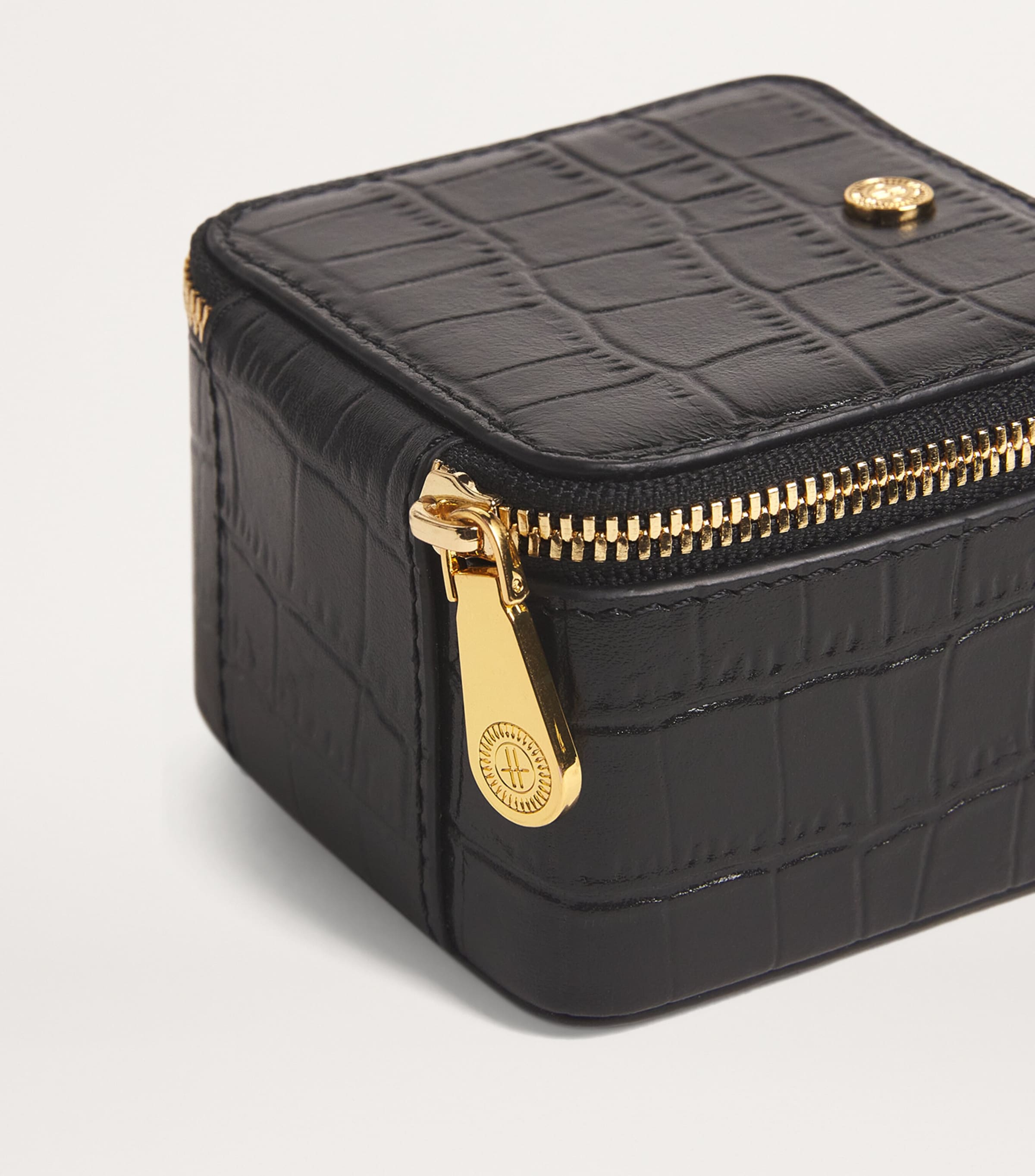 Harrods Small Leather Trinket Box Black Image 3