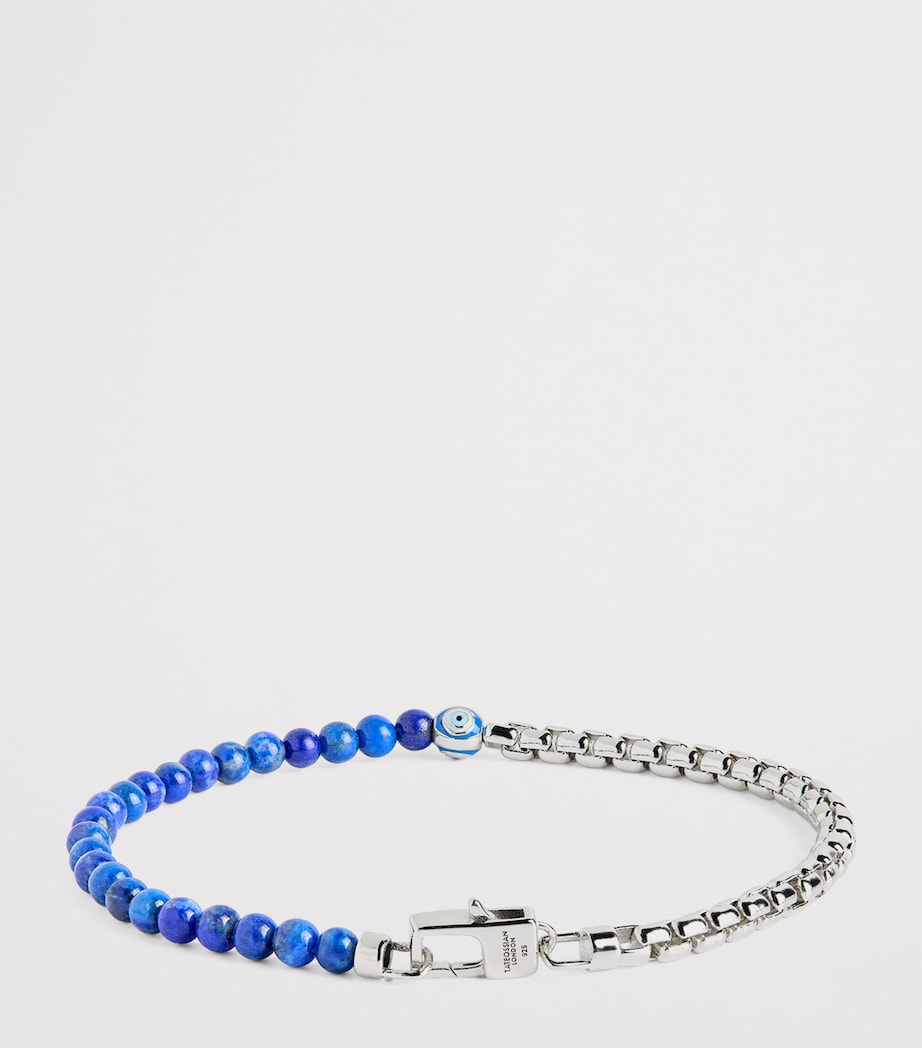 Rhodium-Plated Silver and Lapis Evil Eye Bracelet BLUE Image 2
