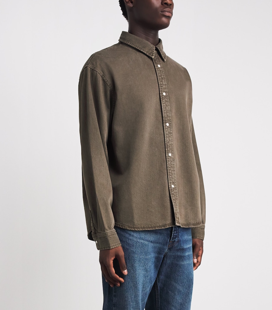 FRAME Mens Denim Overshirt Bsne Brownstone Image 4