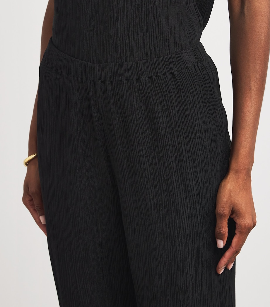 Crinkled Aden Straight Trousers BLACK Image 6