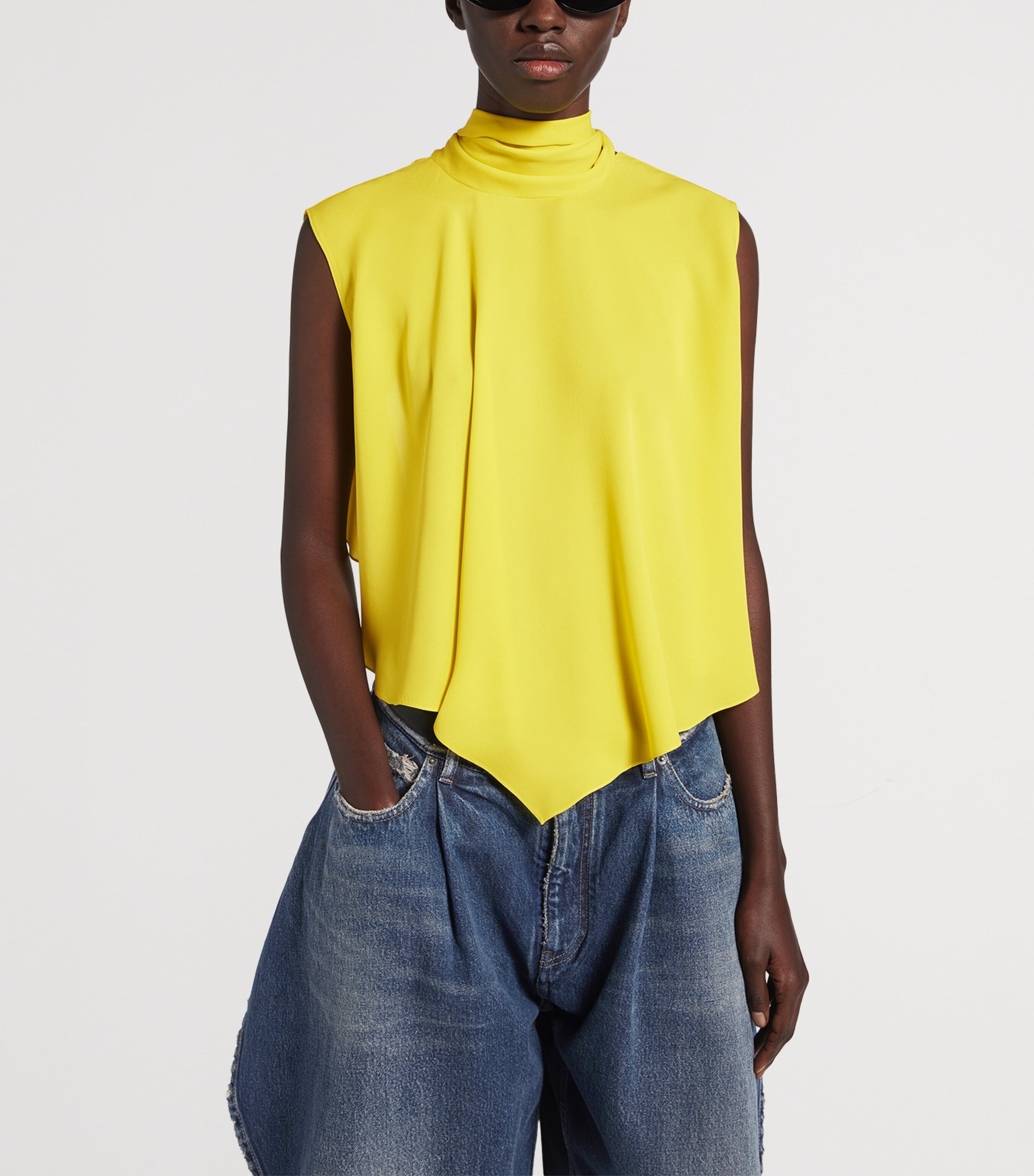 Balenciaga Womens Silk Open-Back Blouse Image 5