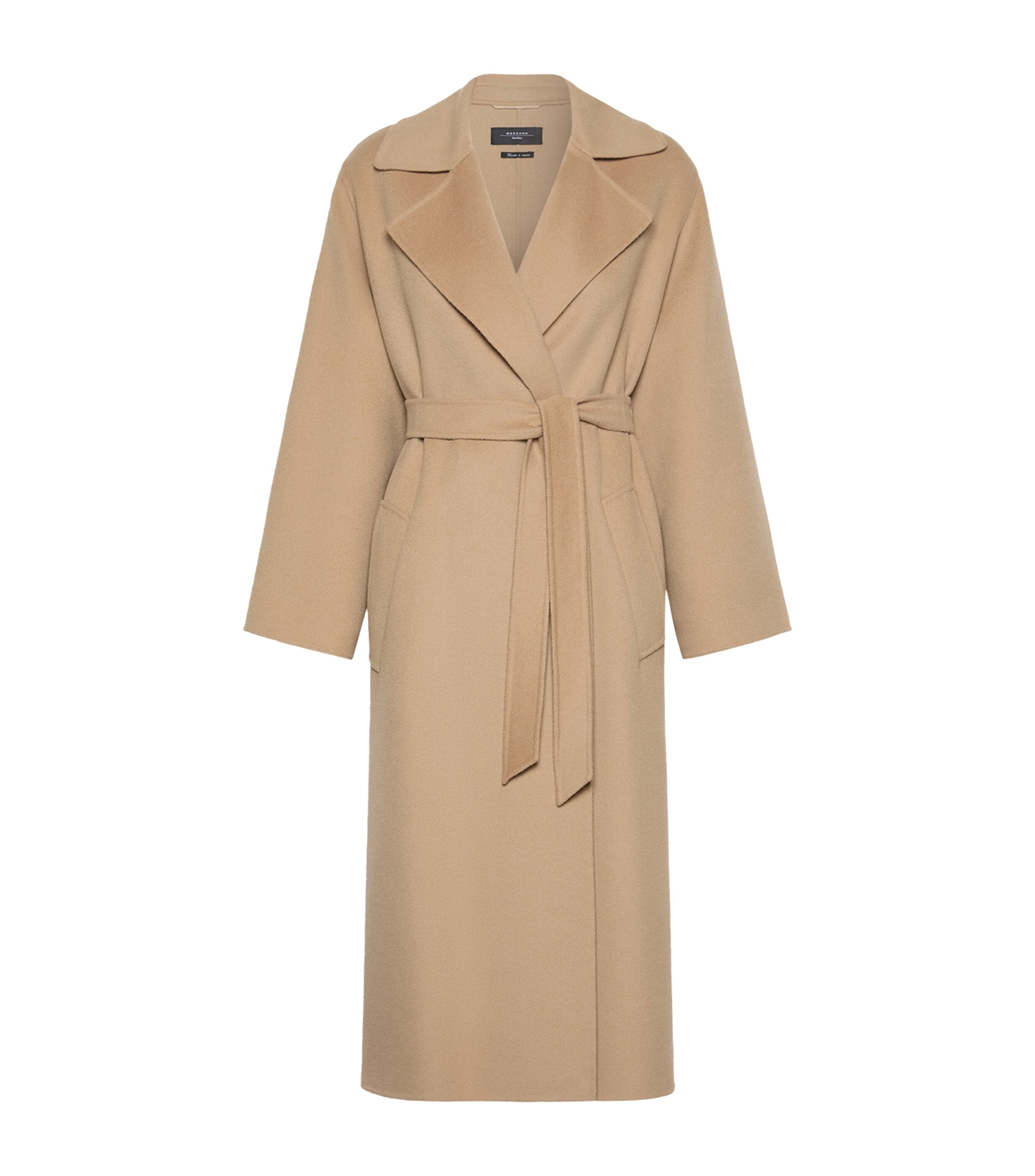 Weekend Max Mara Womens Wool-Blend Belted Coat Camel Image 1