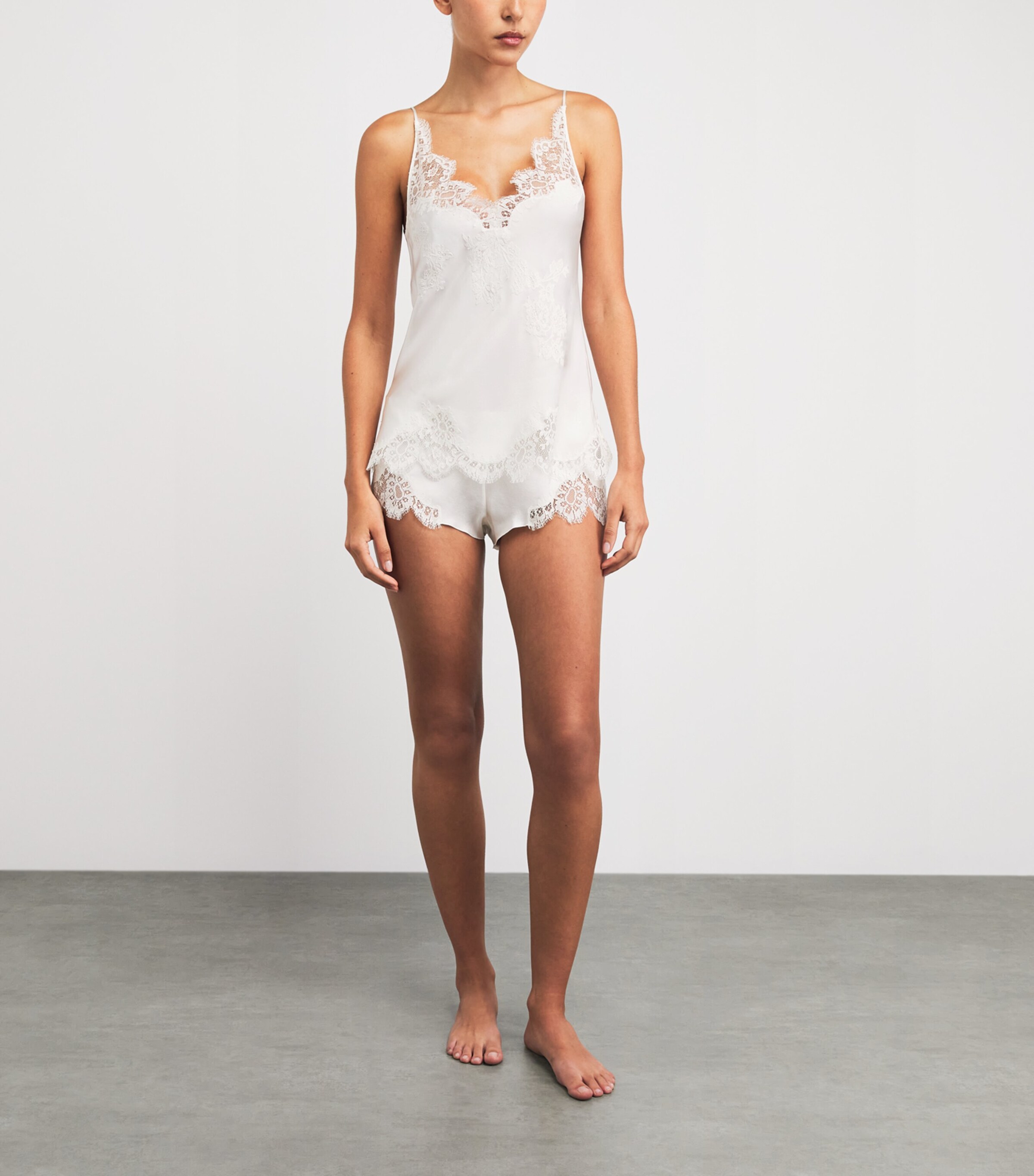 Carine Gilson Womens Silk Lace-Trim Julia Cami Naturel/naturel Image 2