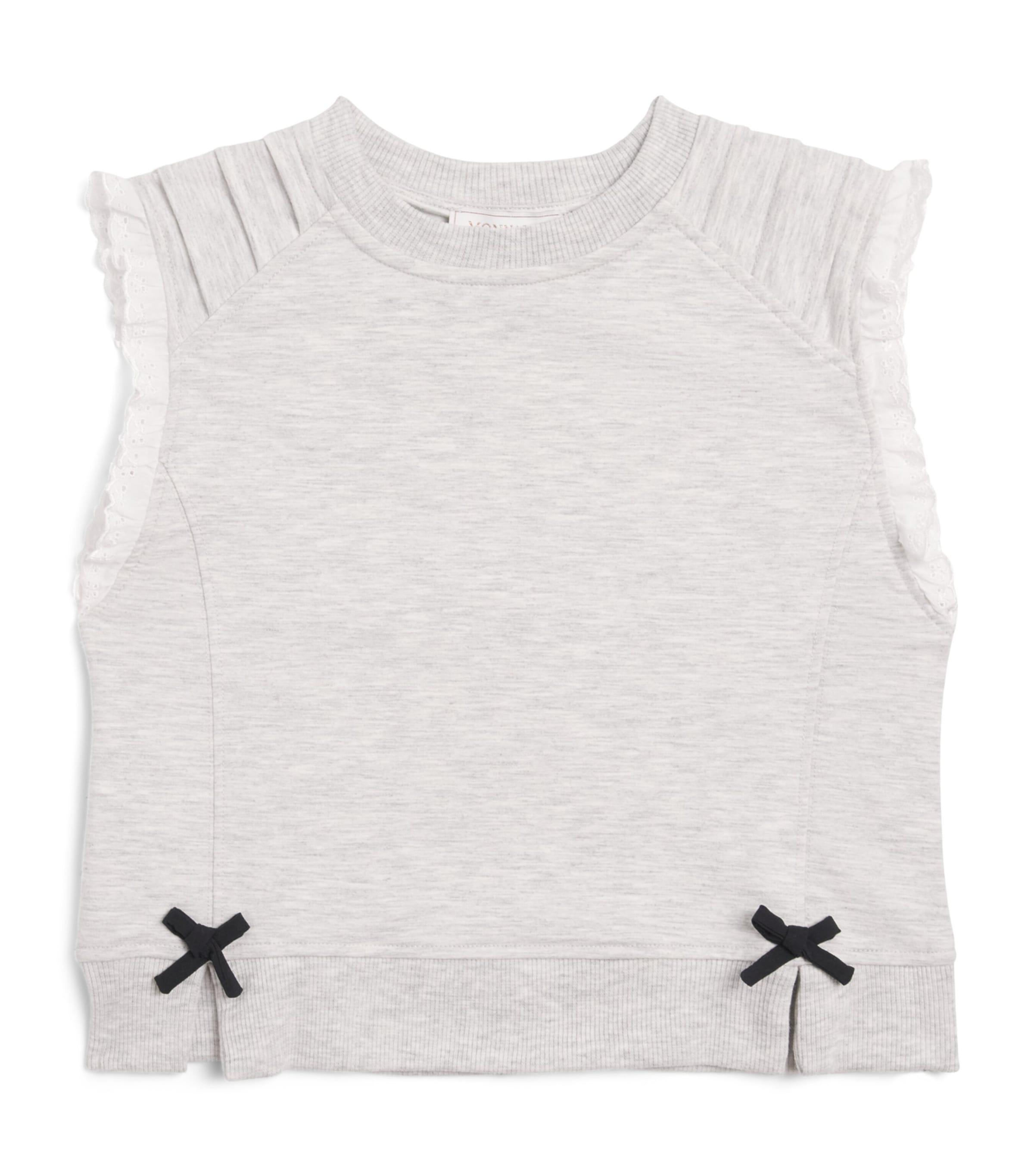 Monnalisa Stretch-Cotton Sleeveless Top (2-12 Years) Grey Image 1