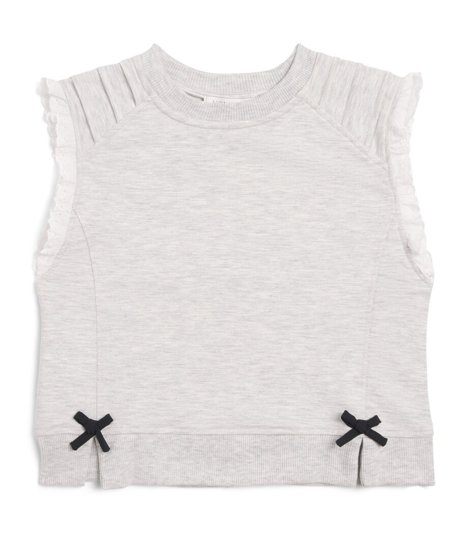Monnalisa Stretch-Cotton Sleeveless Top (2-12 Years) Grey Image 1
