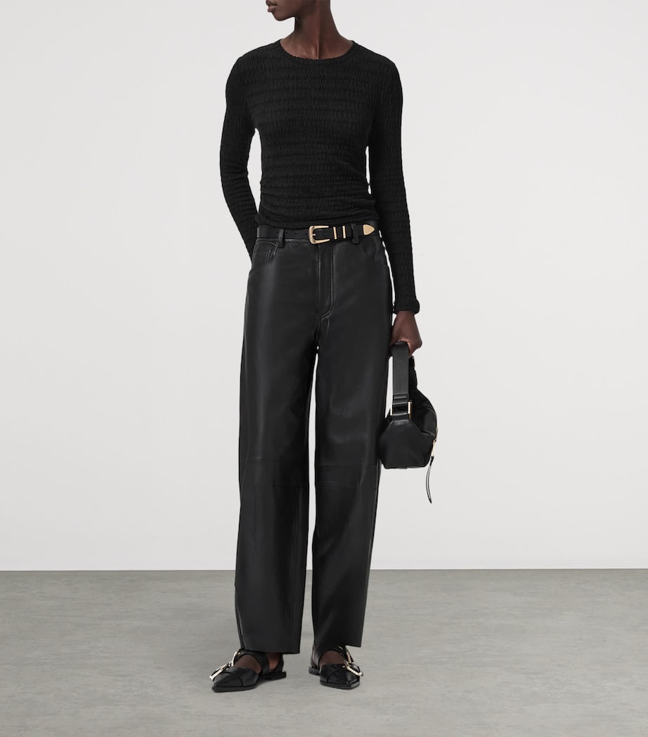 Cotton-Blend West Long-Sleeve Top BLACK Image 3