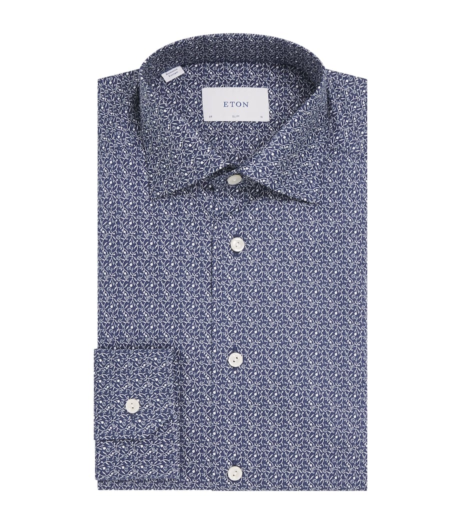 Signature Twill Floral Slim Shirt DARK BLUE Image 1