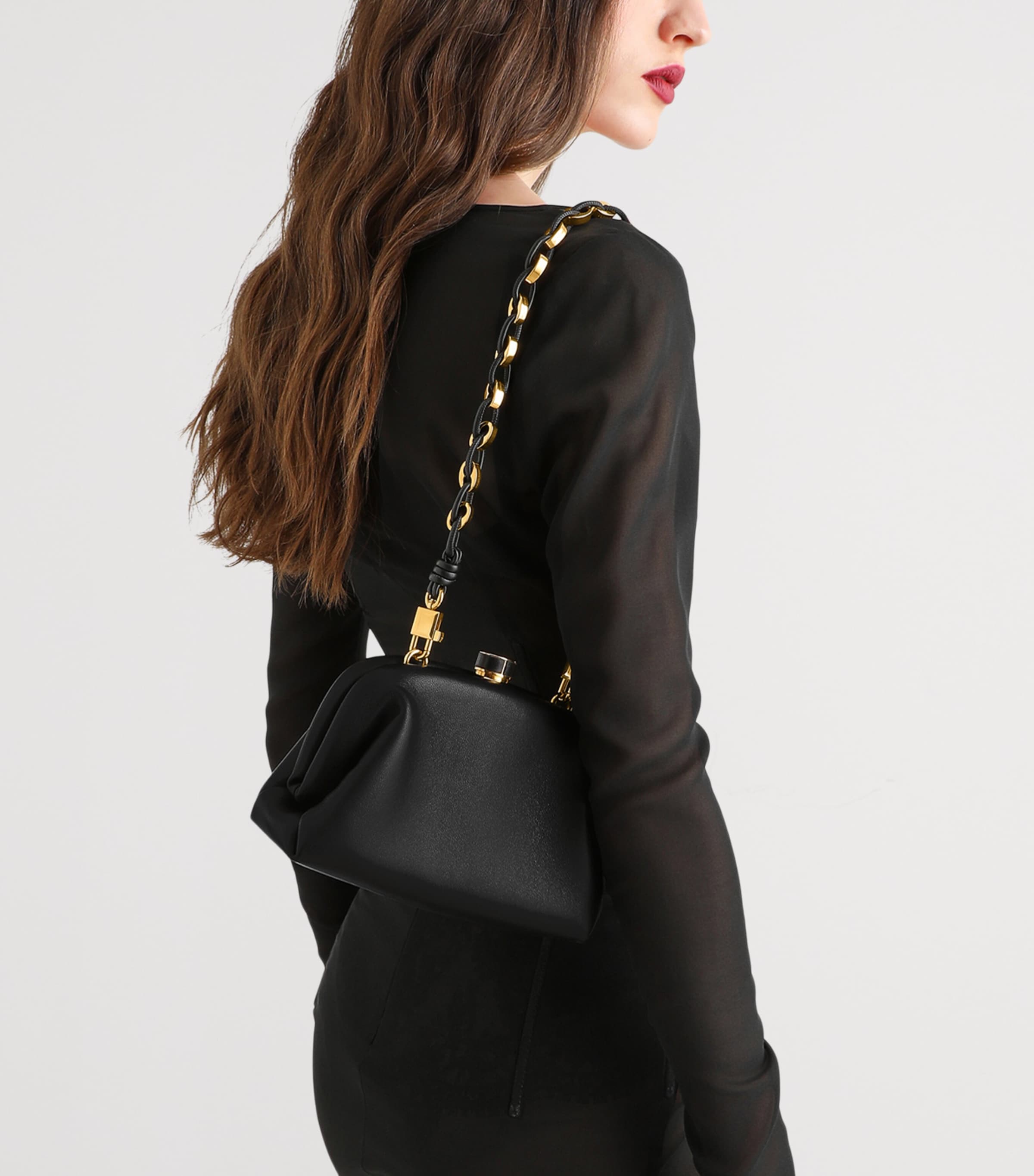 Dolce&Gabbana Leather Shoulder Bag Black Image 2