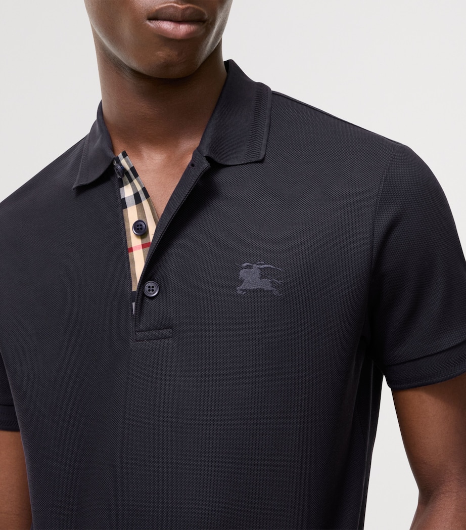 Burberry Mens Cotton Polo Shirt Iris Purple Image 3