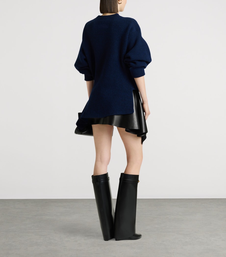 Givenchy Womens Wool-Blend Asymmetric Sweater Image 3
