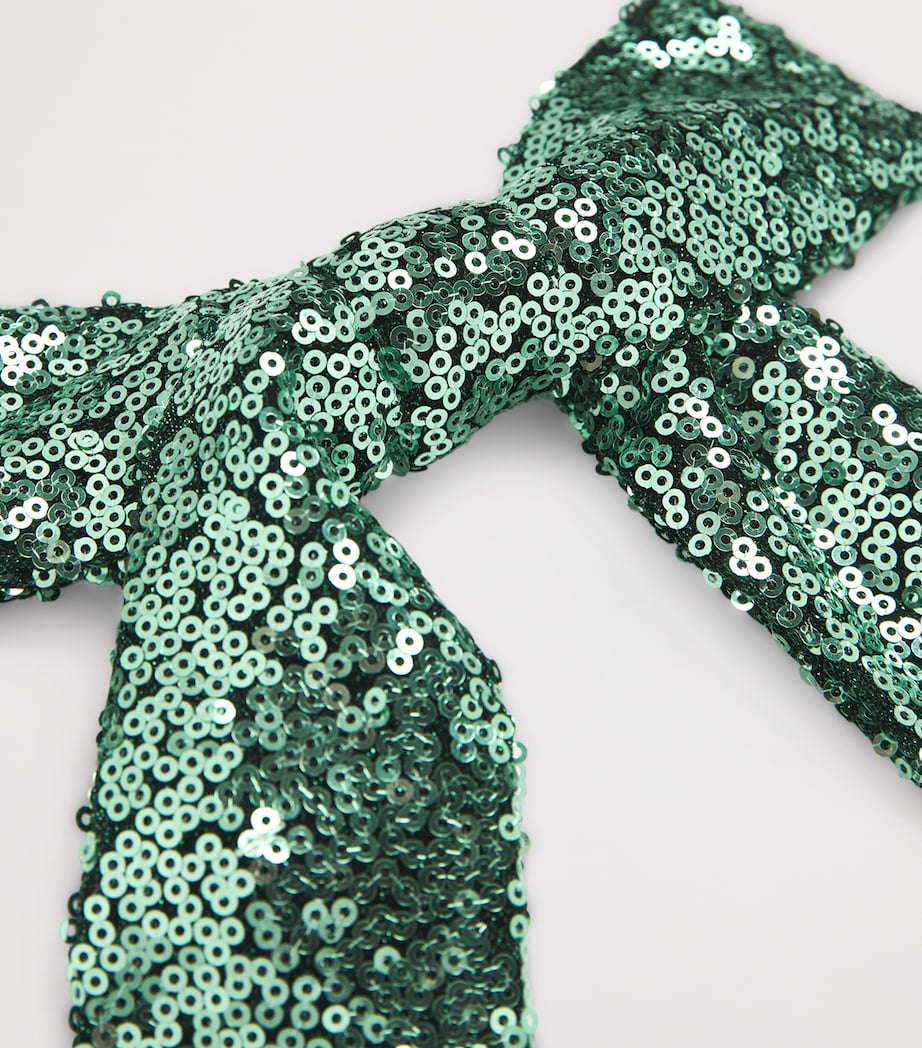 Sequinned Bow Hair Clip MAL-MALACHITE Image 3