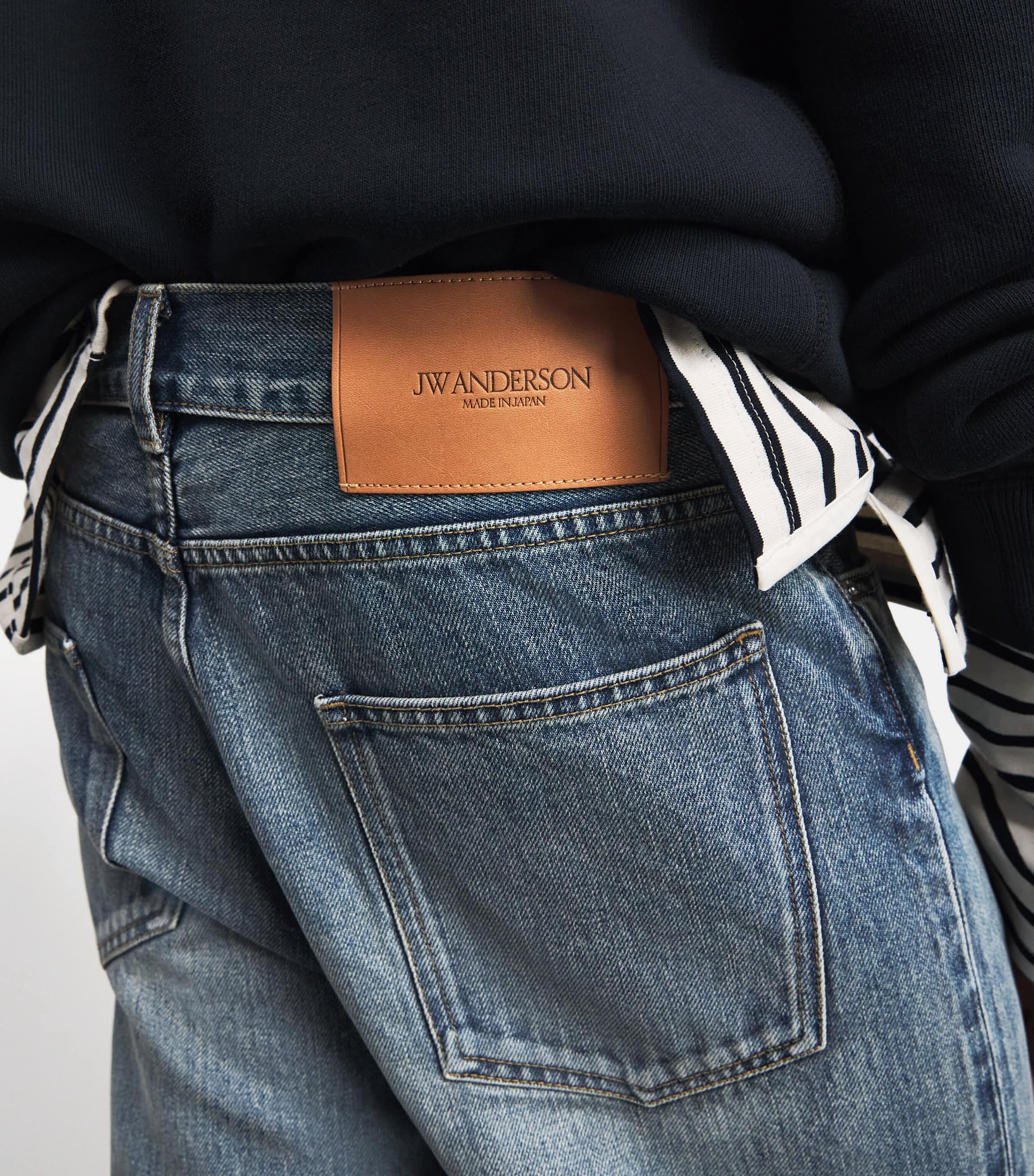 JW Anderson Mens Selvedge Denim Straight Jeans Mid Blue Image 3